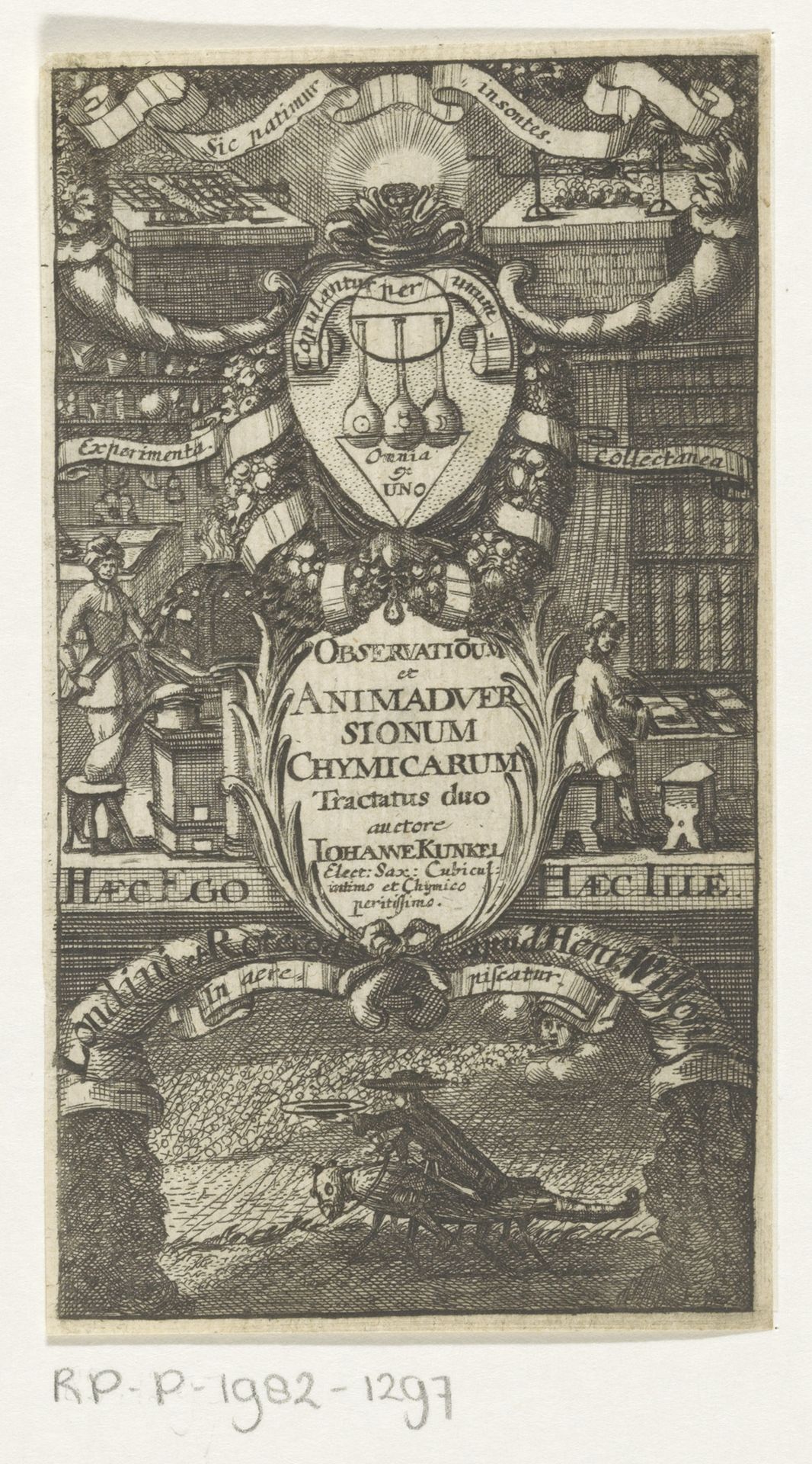 Mannen in bibliotheek en werkplaats met oven by Anonymous