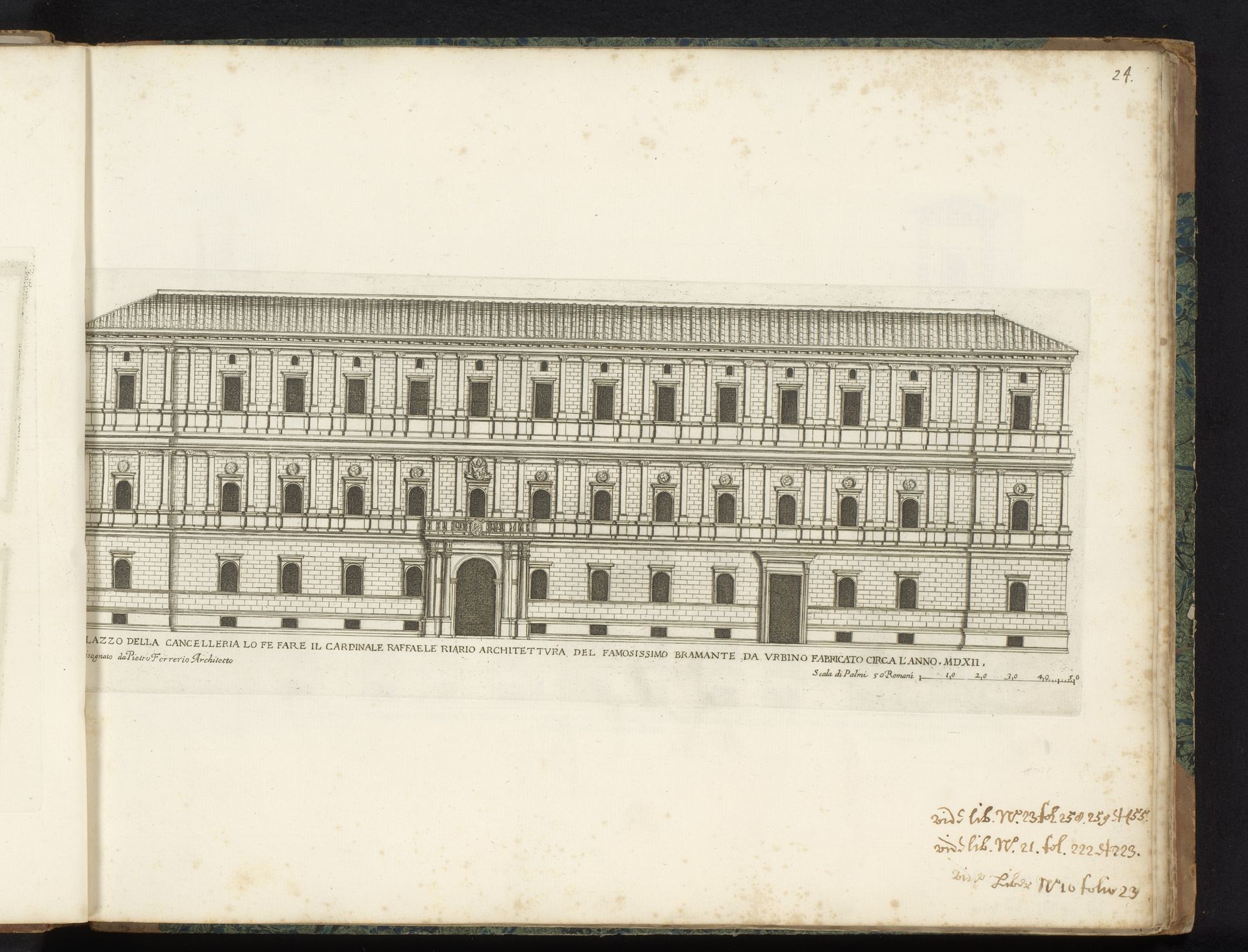 Façade van Palazzo della Cancelleria by Giovanni Battista Falda