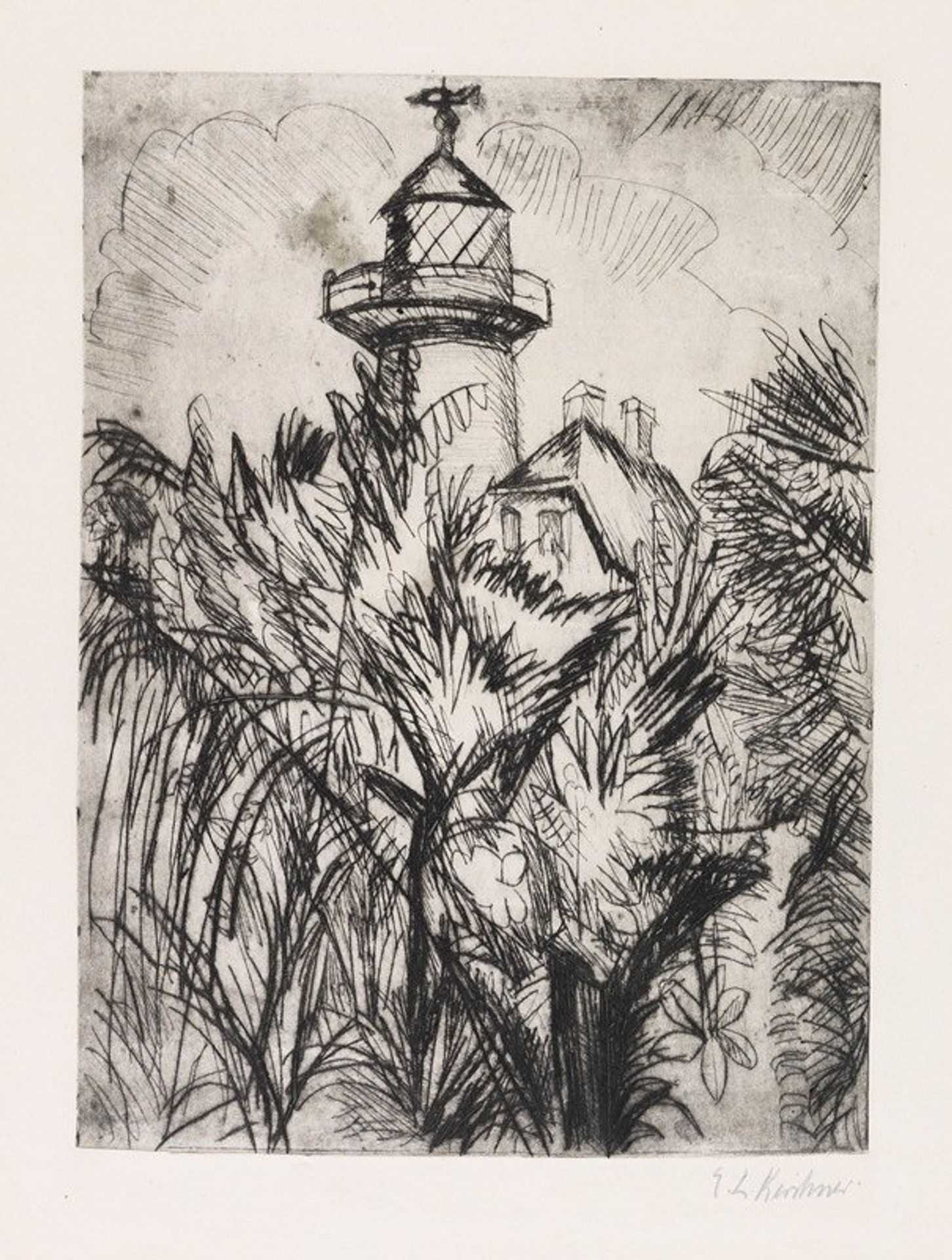 Leuchtturm im Grünen, Fehmarn by Ernst Ludwig Kirchner