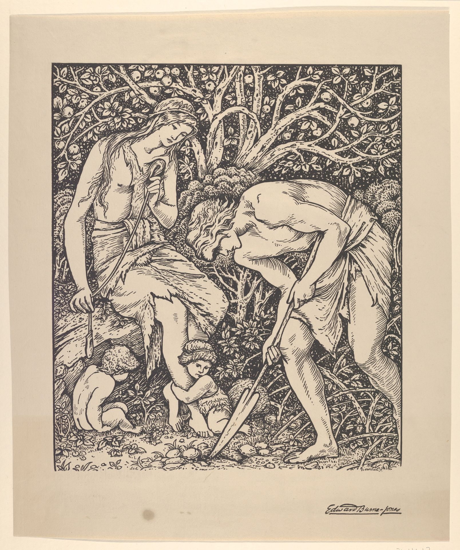 Adam and Eve (Labour: Whan Adam Delved and Eve Span, Who Was Then the Gentleman?) by Edward Burne-Jones