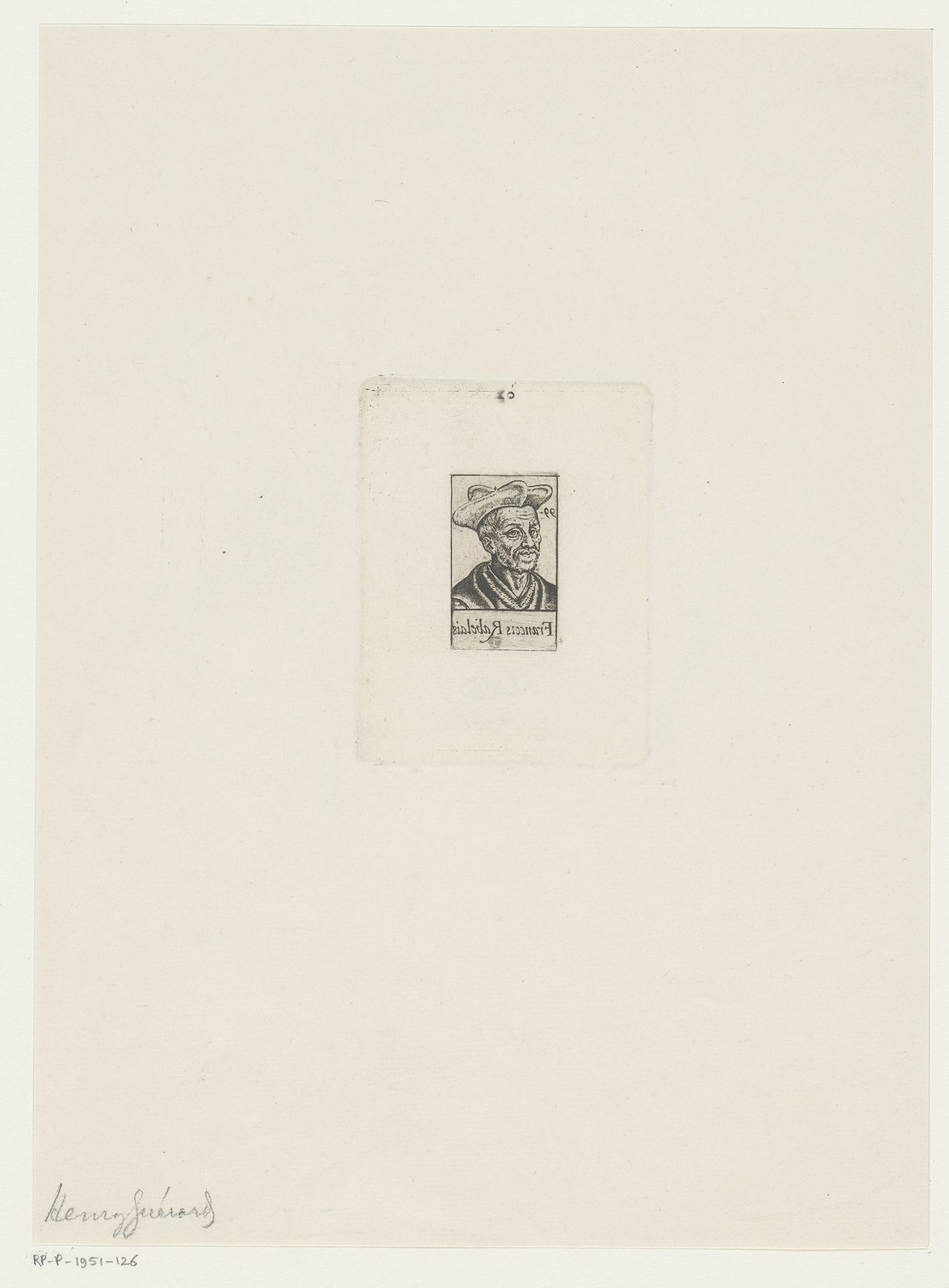 Portret van François Rabelais by Henri-Charles Guérard