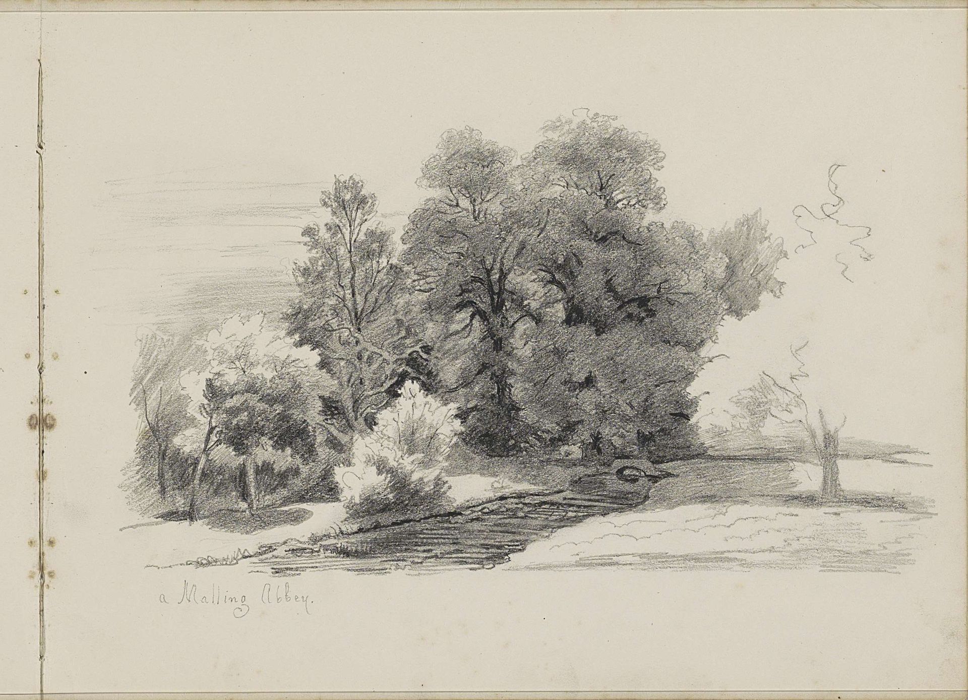 Landschap bij Malling Abbey by Gerrit Postma
