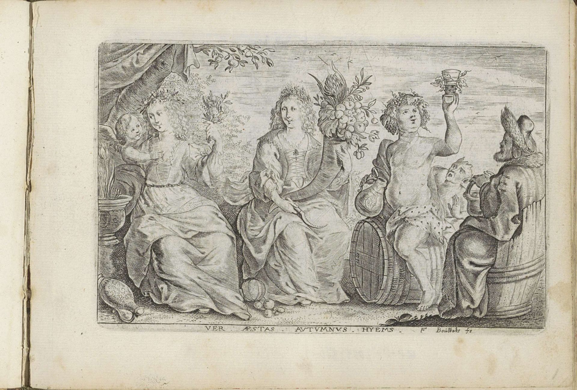 Personificaties van de vier seizoenen by Frederik (I) Bouttats