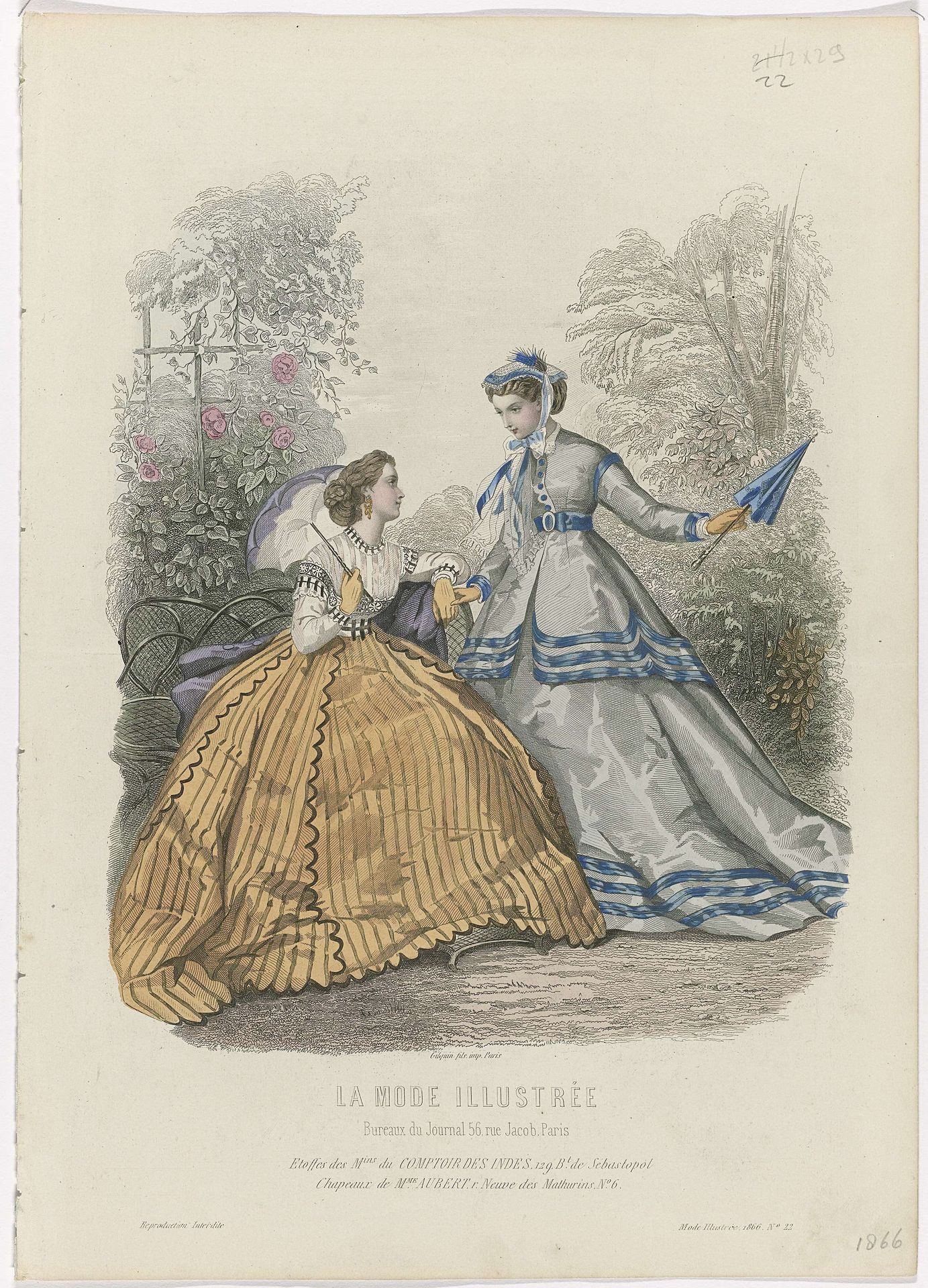 La Mode Illustrée, 1866, No. 22: Etoffes des Mins (...) by Anonymous