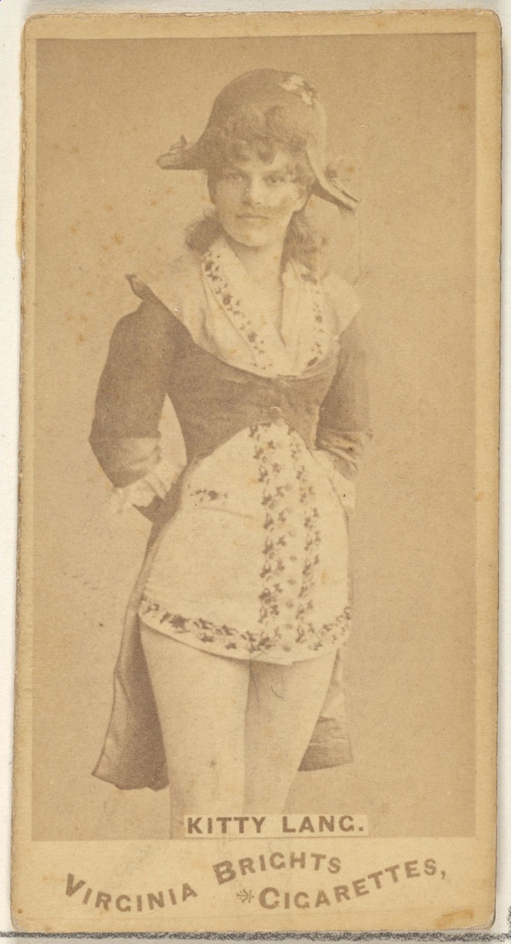 Kitty Lang, from the Actors and Actresses series (N45, Type 1) for Virginia Brights Cigarettes by Allen & Ginter