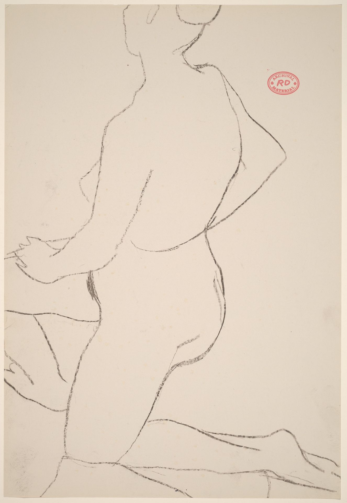 Untitled [kneeling female nude: side view] by Richard Diebenkorn