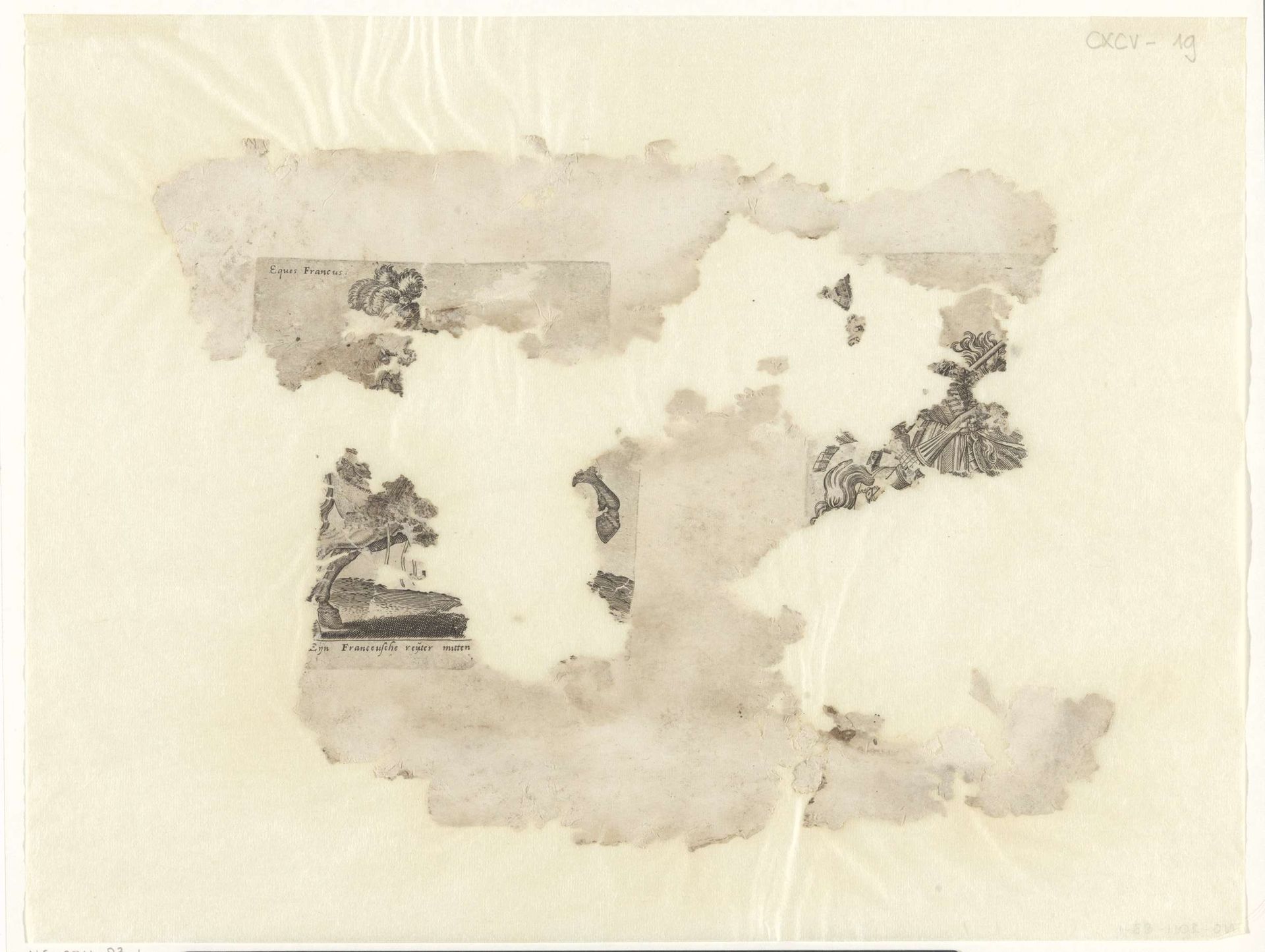 Franse ruiter en lansier by Abraham de Bruyn
