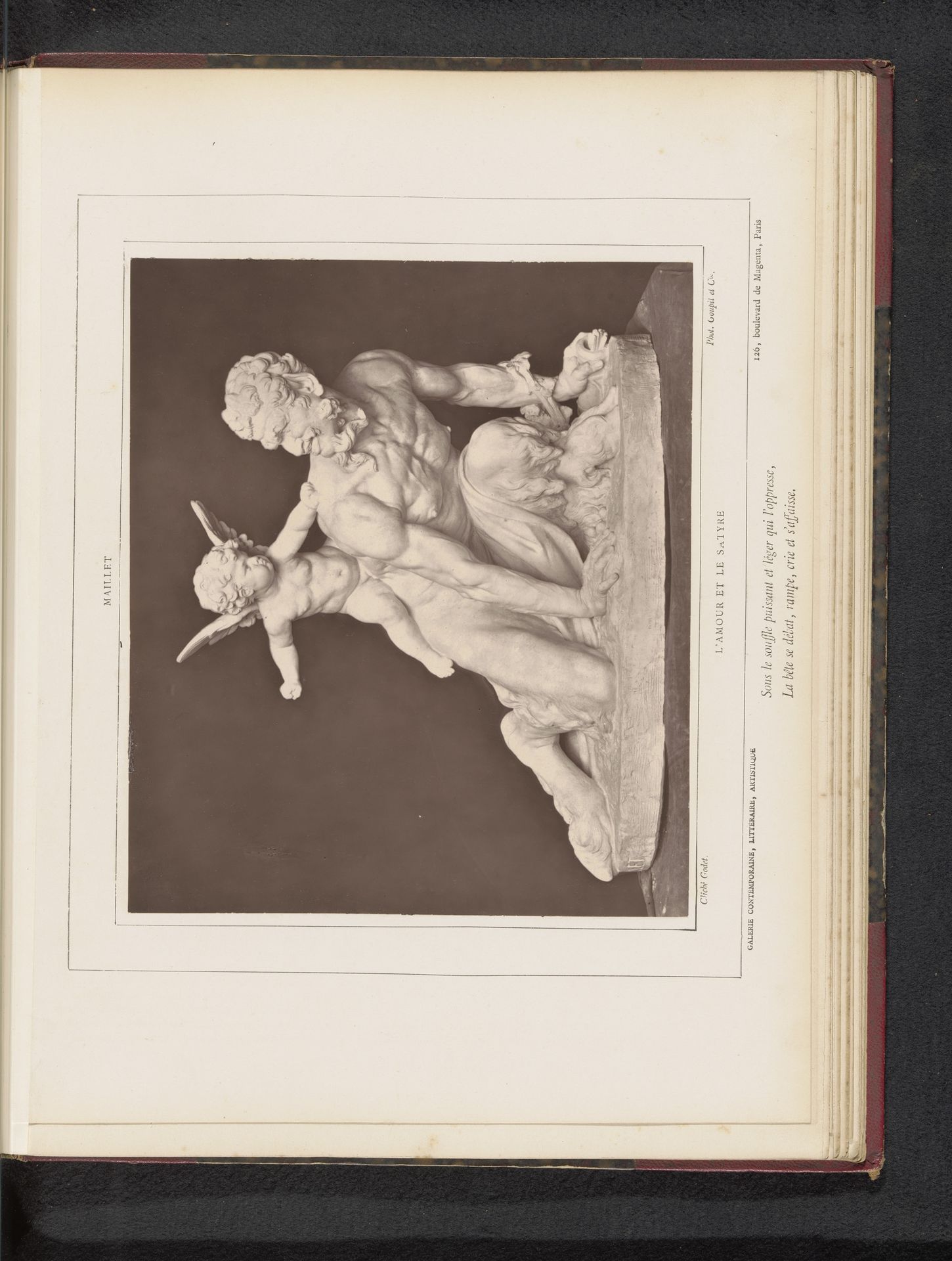 Sculptuur l'Amour et le satyre door Jacques-Léonard Maillet by Anatole Louis Godet
