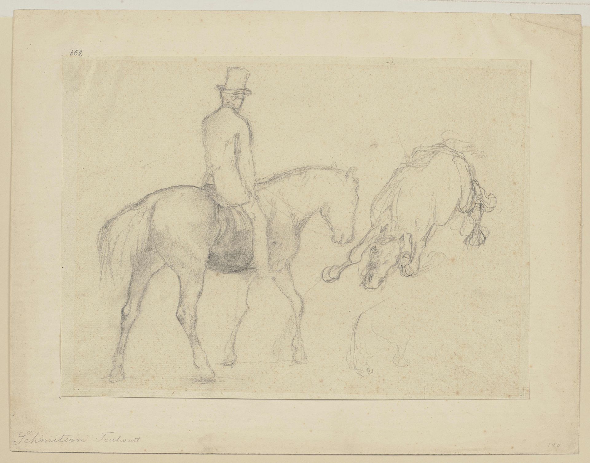 Reiter mit gefallenem Pferd by Teutwart Schmitson