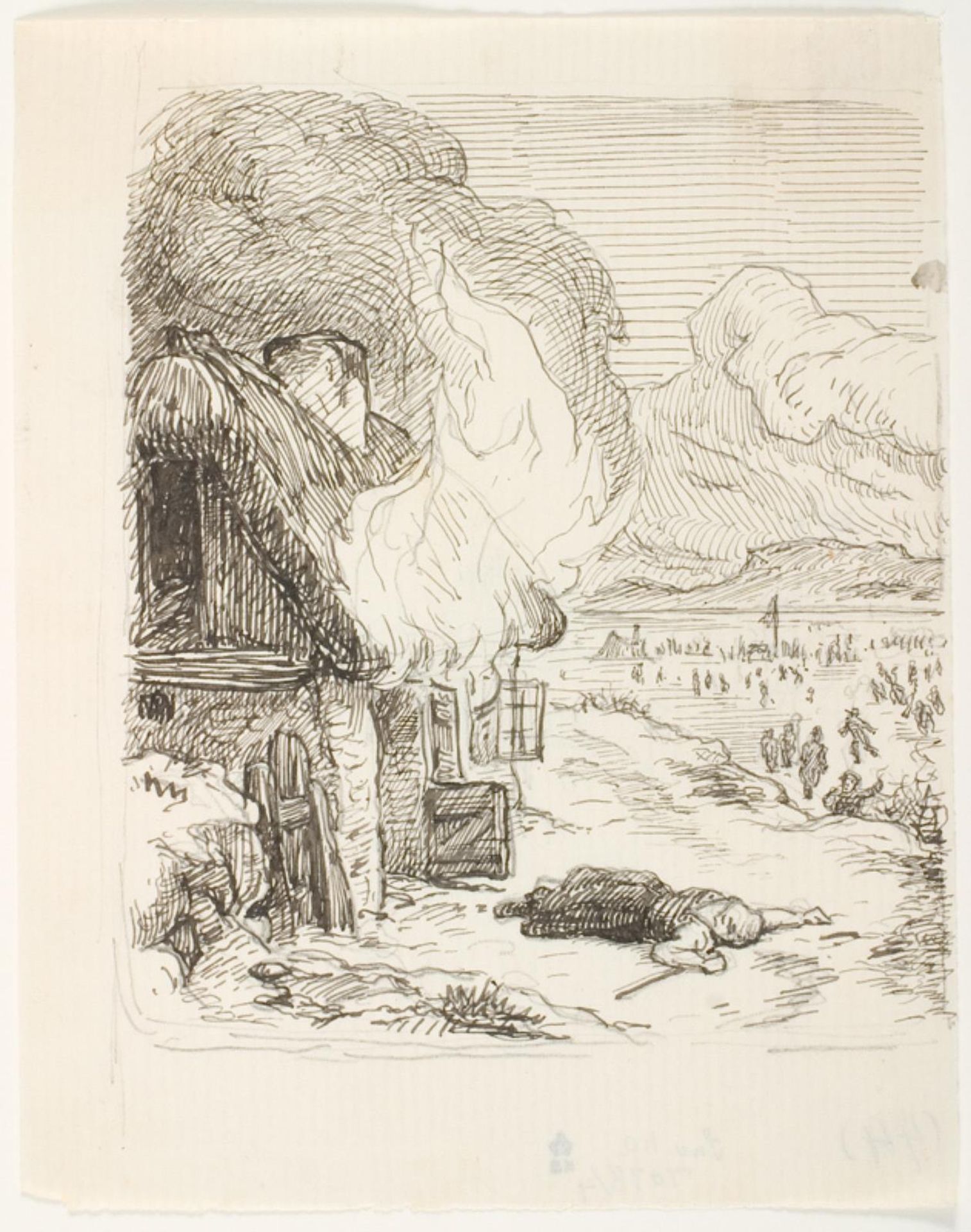 Illustrationsudkast til H.C. Andersen, "Noget" by Lorenz Frølich