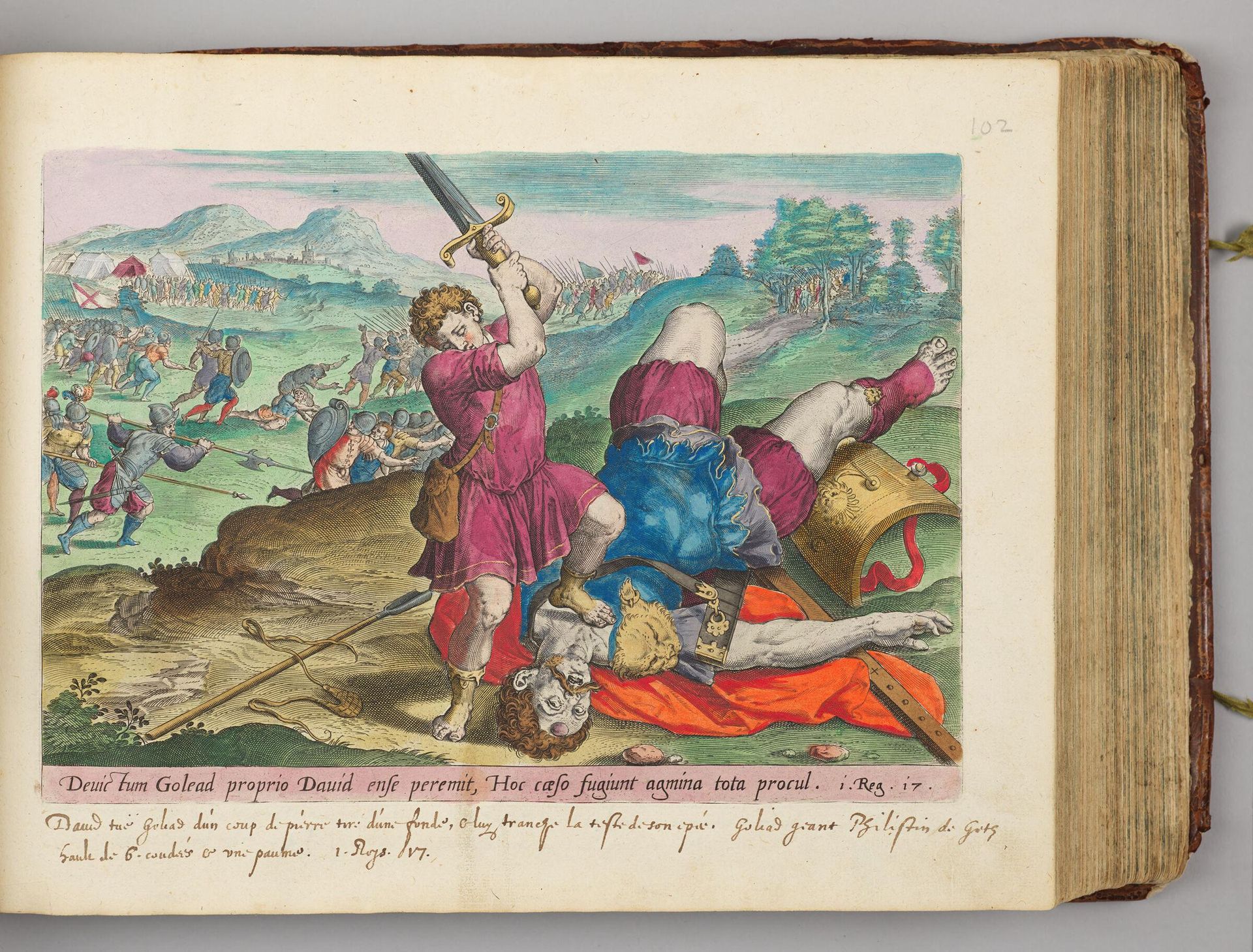 David Slaying Goliath by Hans Collaert the Elder