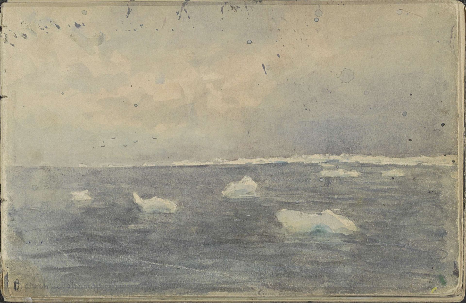 Gezicht op de Barentszzee met ijsschotsen by Louis Apol