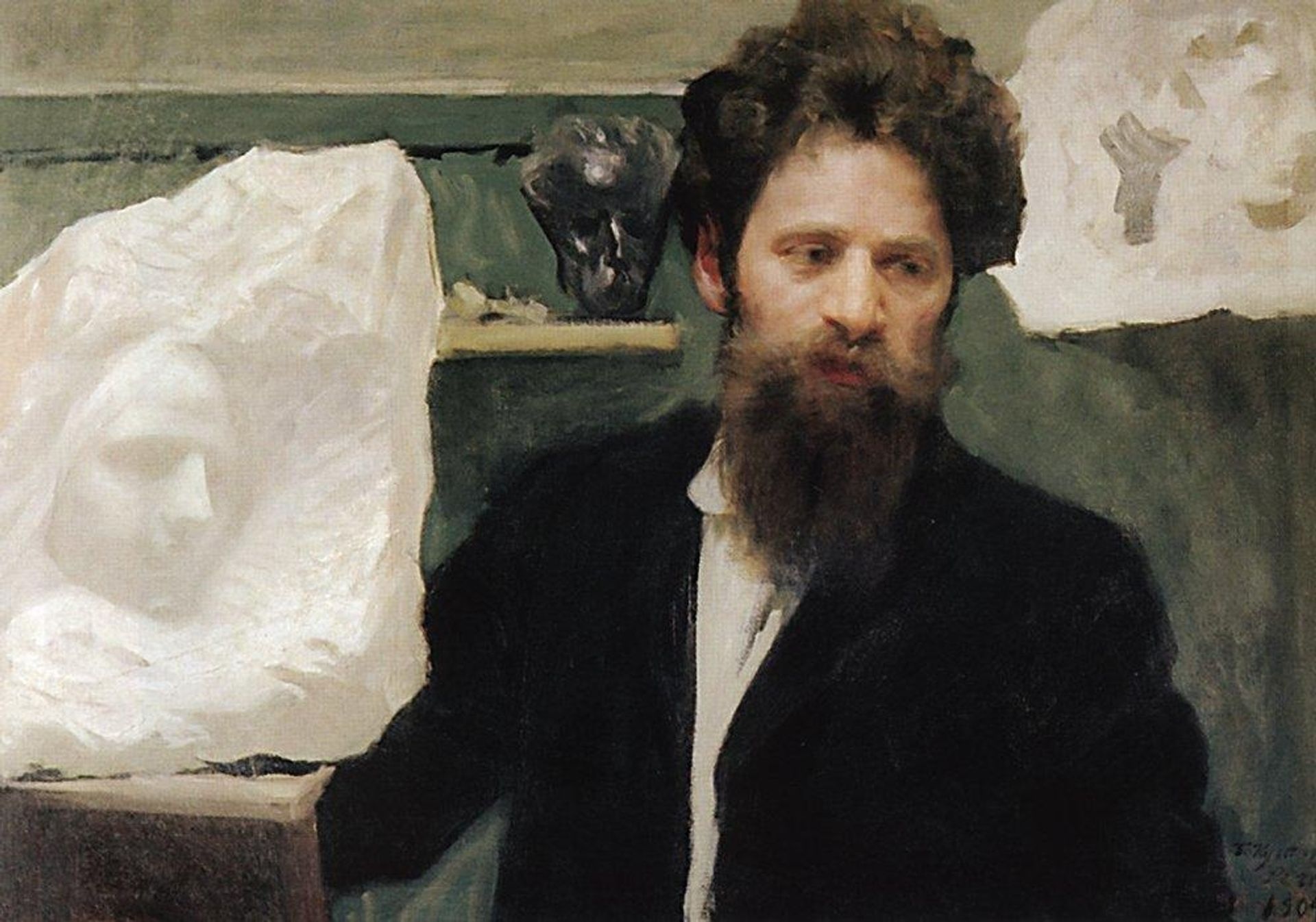 Portrait of sculptor N.L. Aronson by Boris Kustodiev