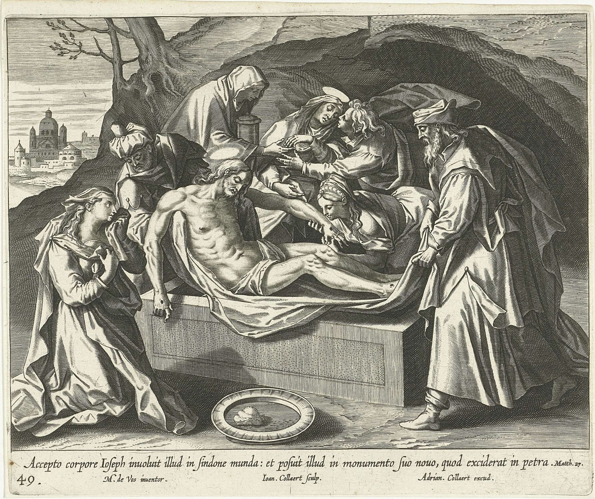 Graflegging van Christus by Jan (II) Collaert