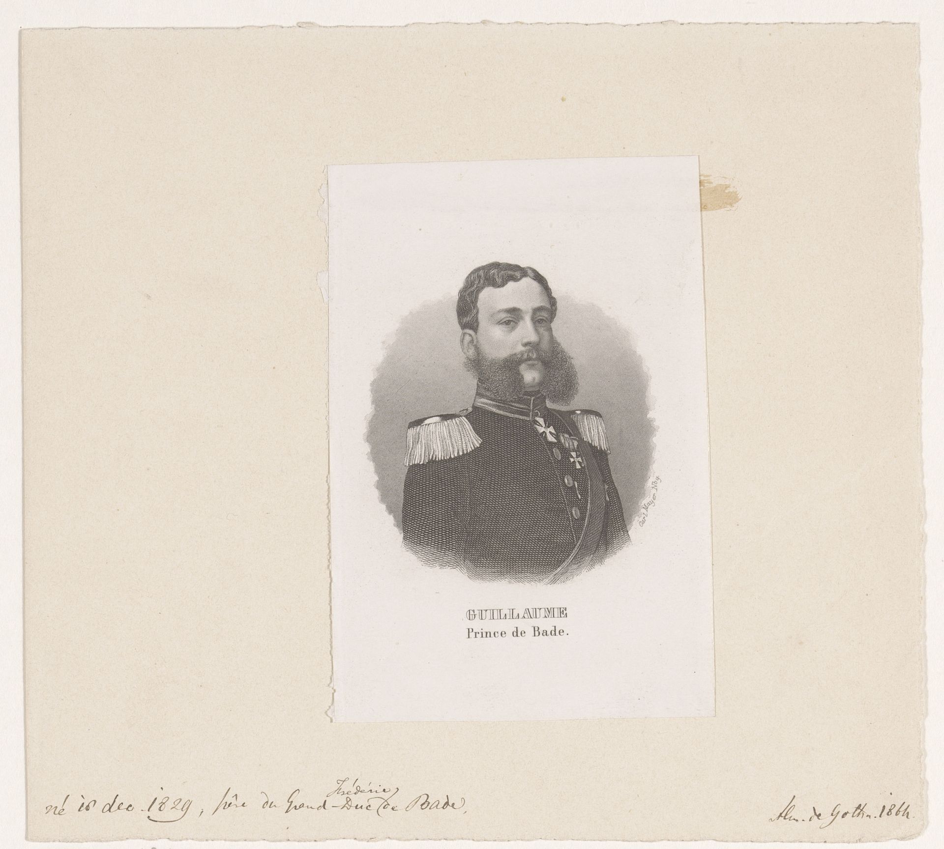 Portret van Wilhelm von Baden by Carl Mayer
