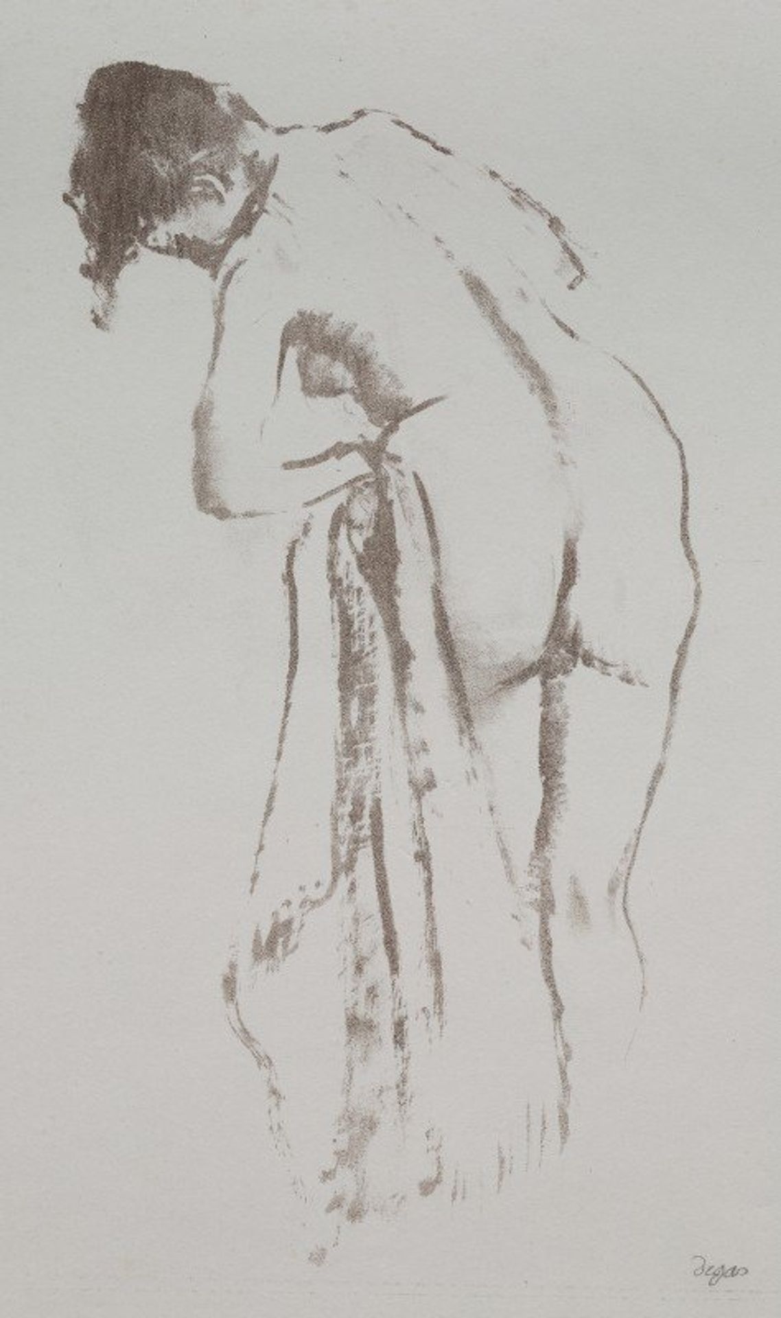 Nude Woman with Towel, Standing by Edgar Degas