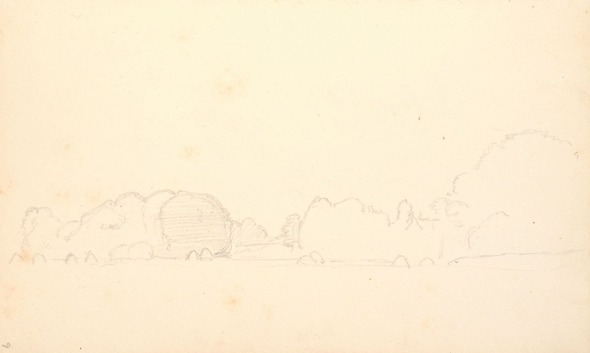 Et skovbryn, i forgrunden en flad mark by P.C. Skovgaard