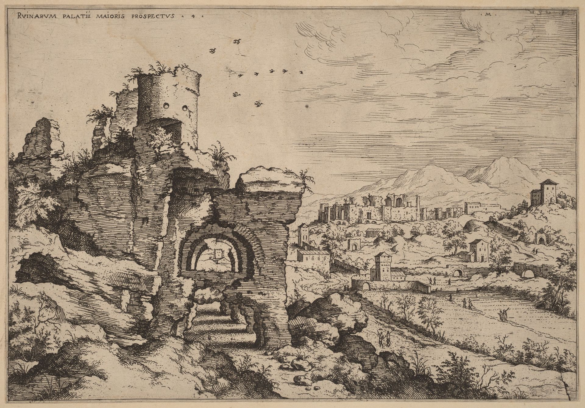 Ruins on the Palatine, Looking toward the Baths of Caracalla by Hieronymus Cock