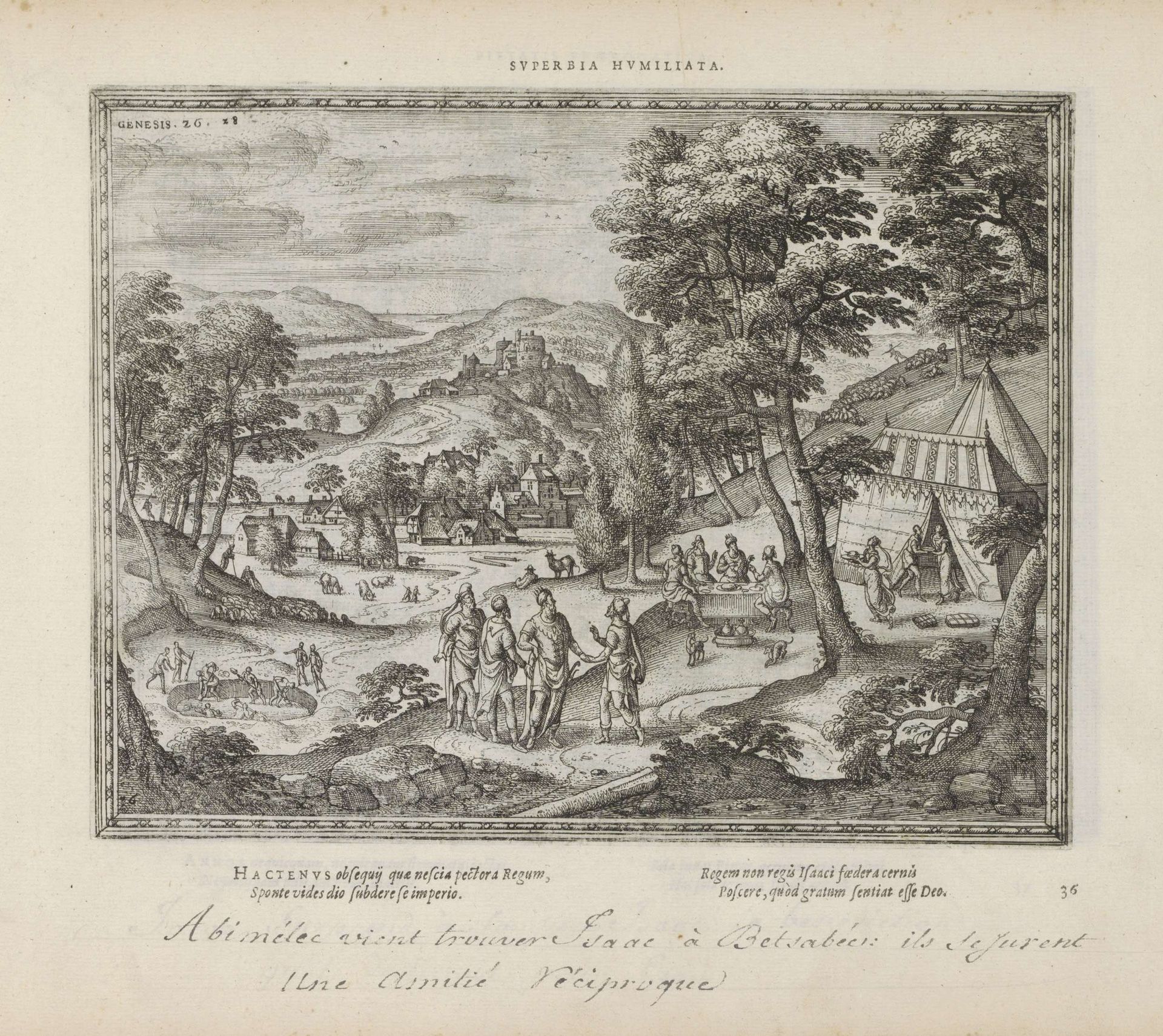 Abimelech en Isaak zweren elkaar een eed by Pieter van der (I) Borcht
