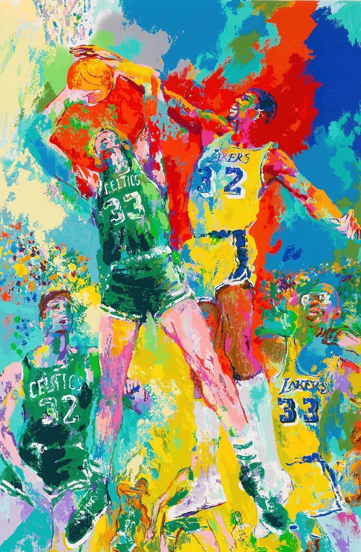 Larry Bird & Magic Johnson by LeRoy Neiman