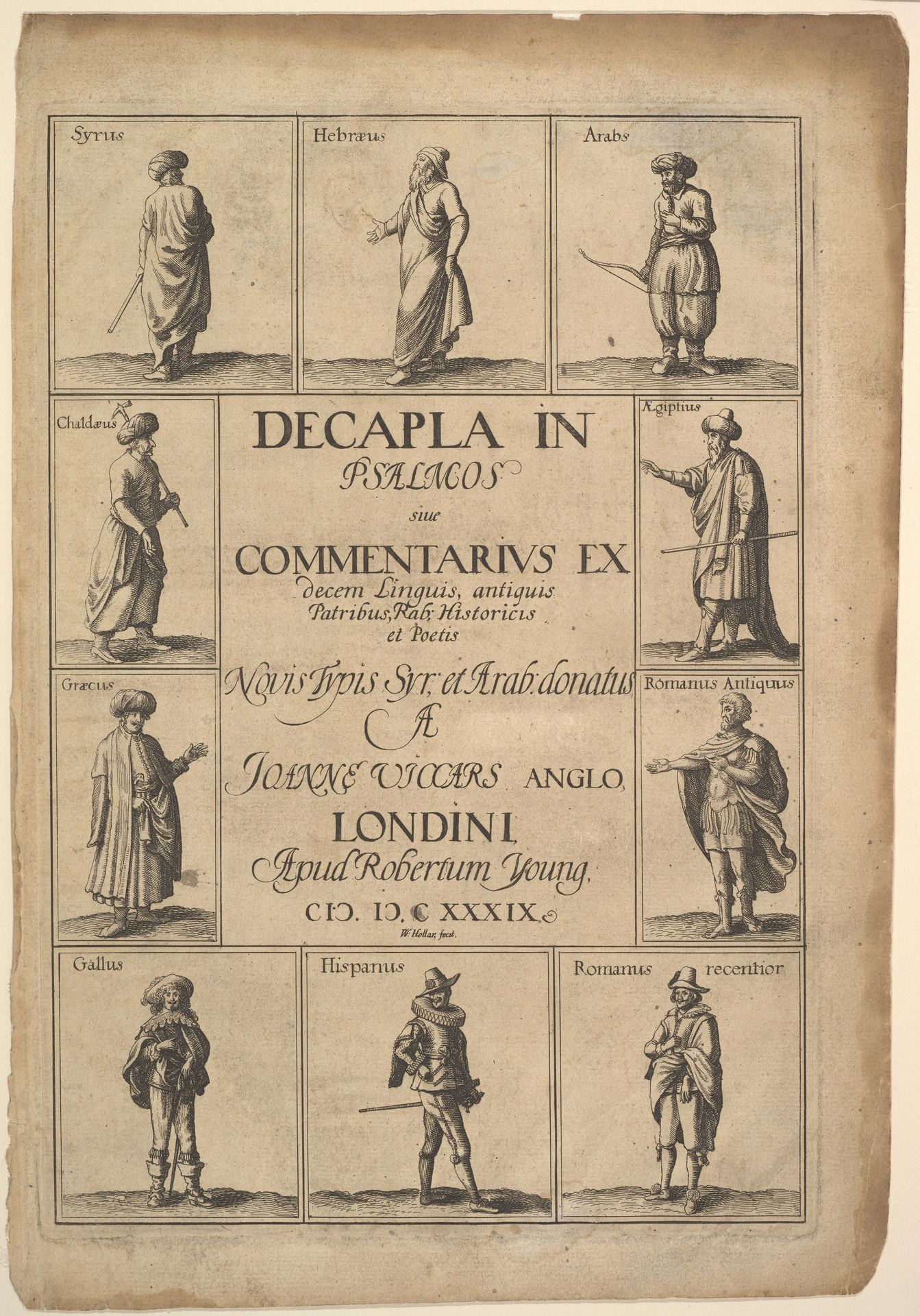 Title page: Decapla in Psalmos by Wenceslaus Hollar