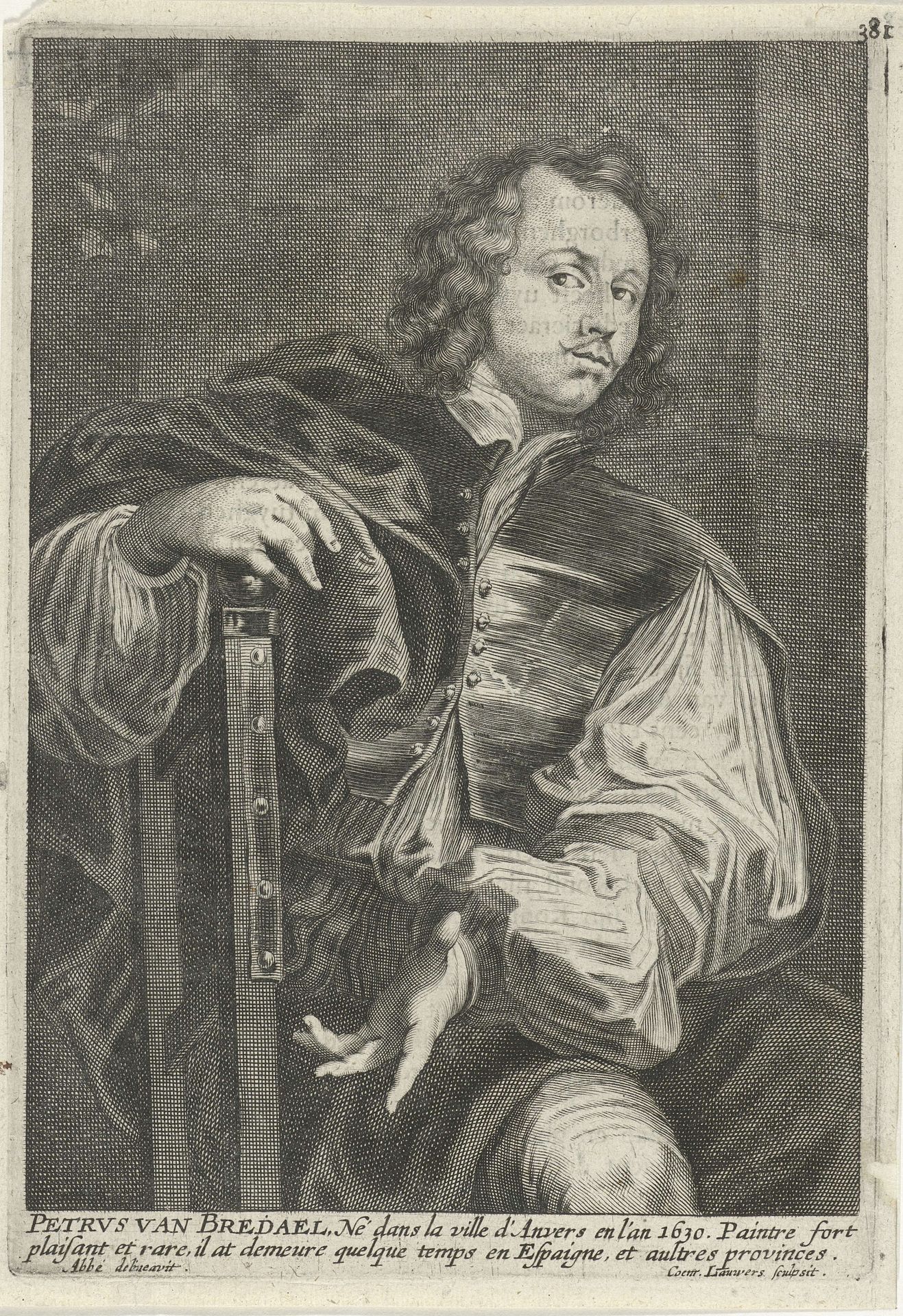 Portret van Peeter van Bredael by Conrad Lauwers