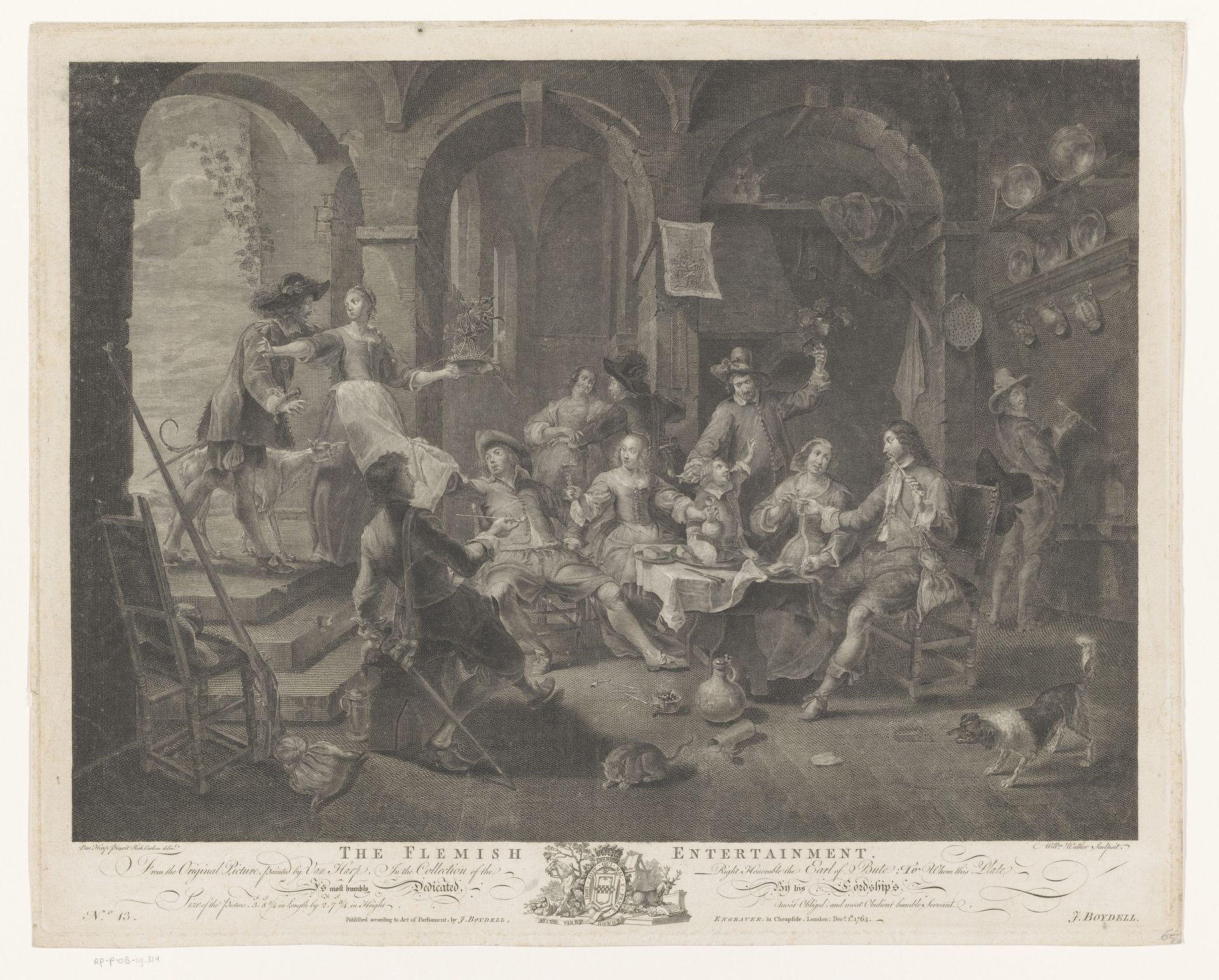 Interieur met rokend en drinkend gezelschap by William Walker