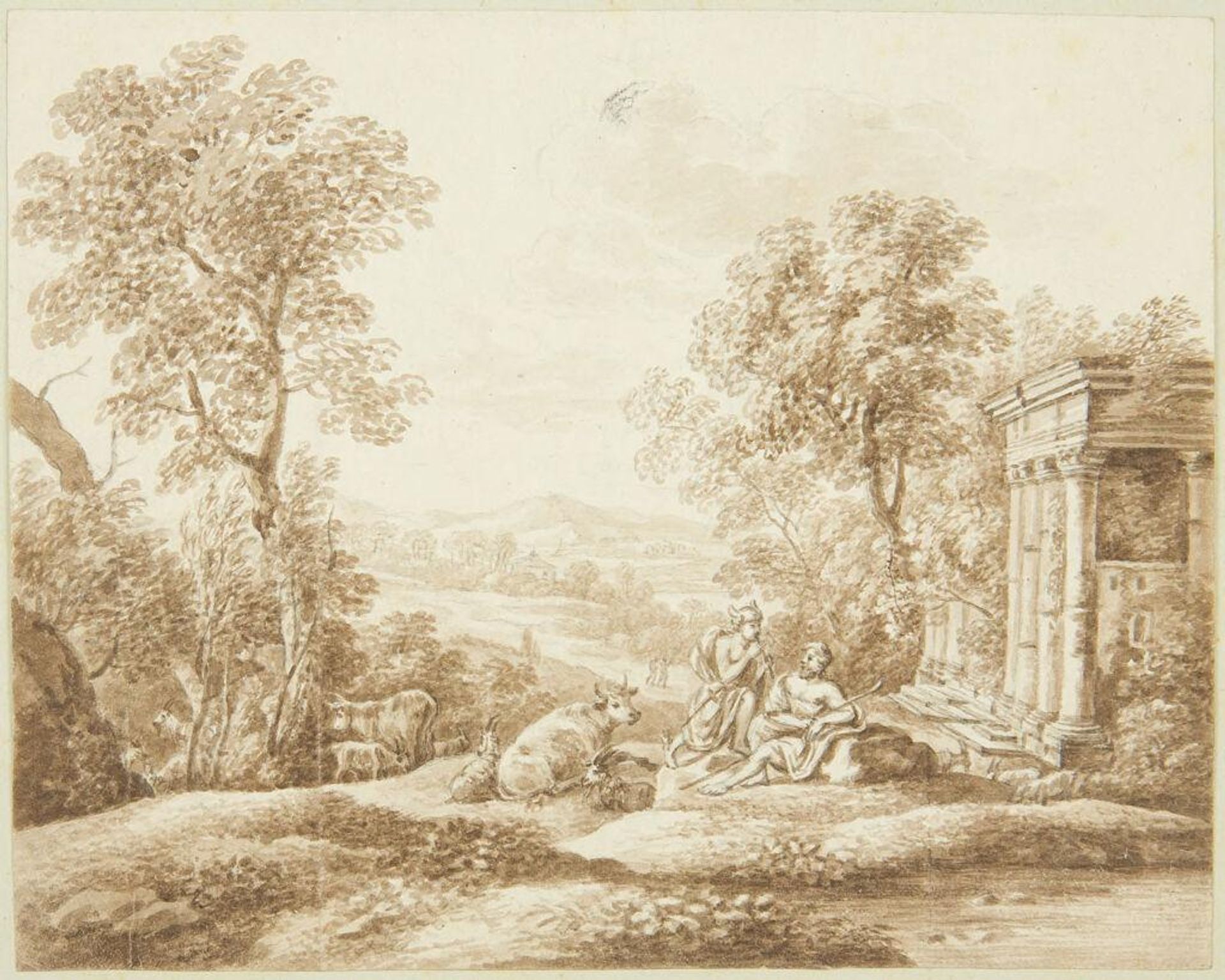 Landscape, after Claud Francois by Adriaen Frans Boudewijns