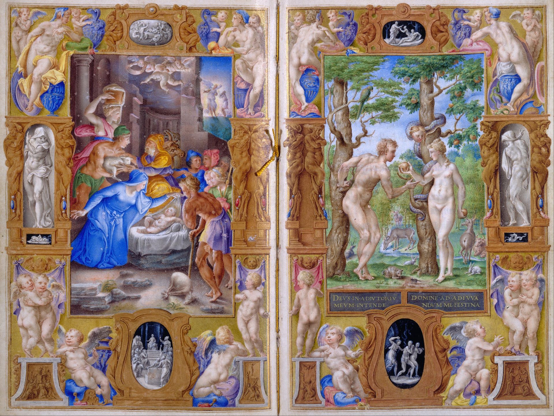 Nativity and Adam and Eve by Giulio Clovio