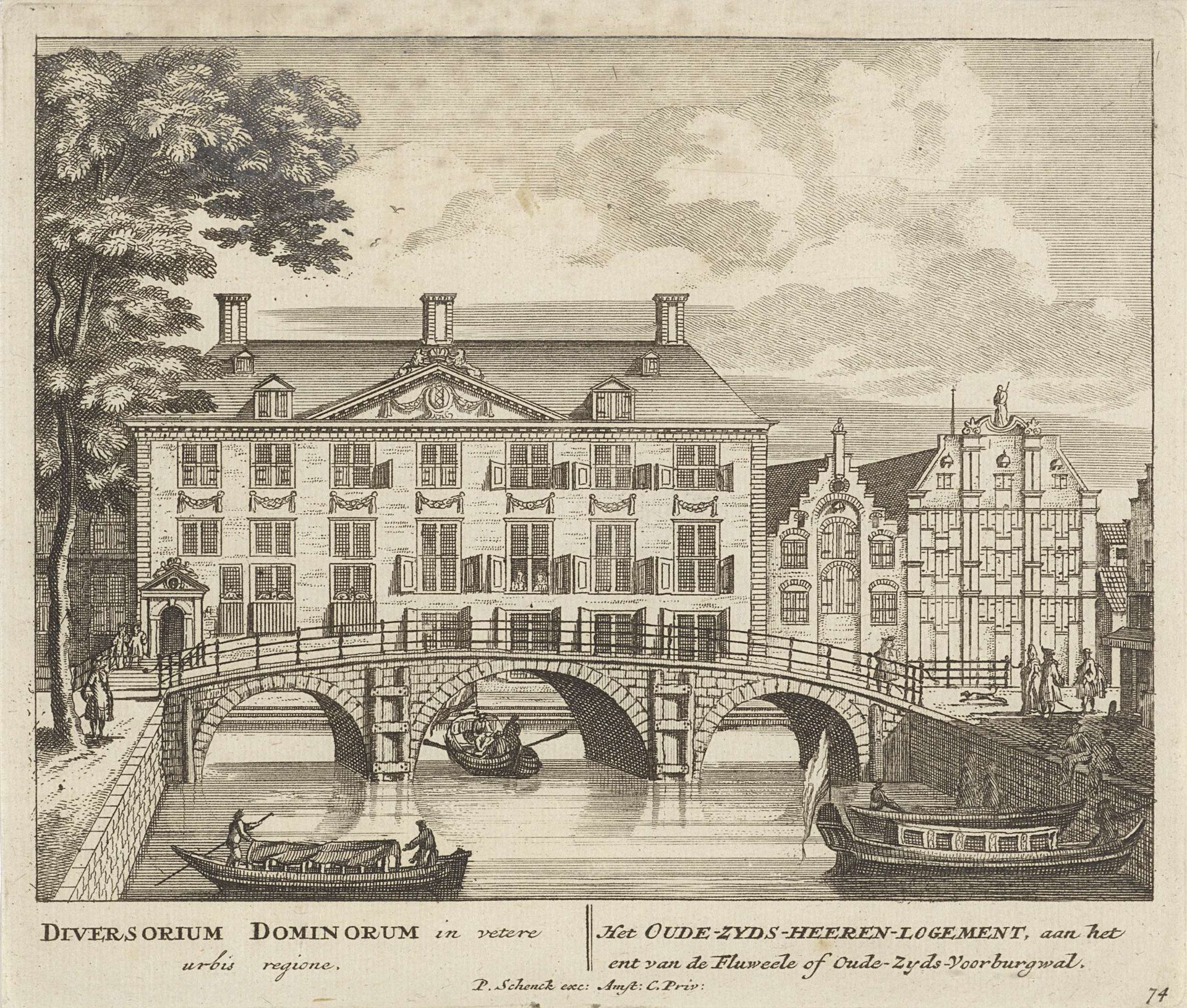 Gezicht op het Oudezijds Herenlogement te Amsterdam by Anonymous