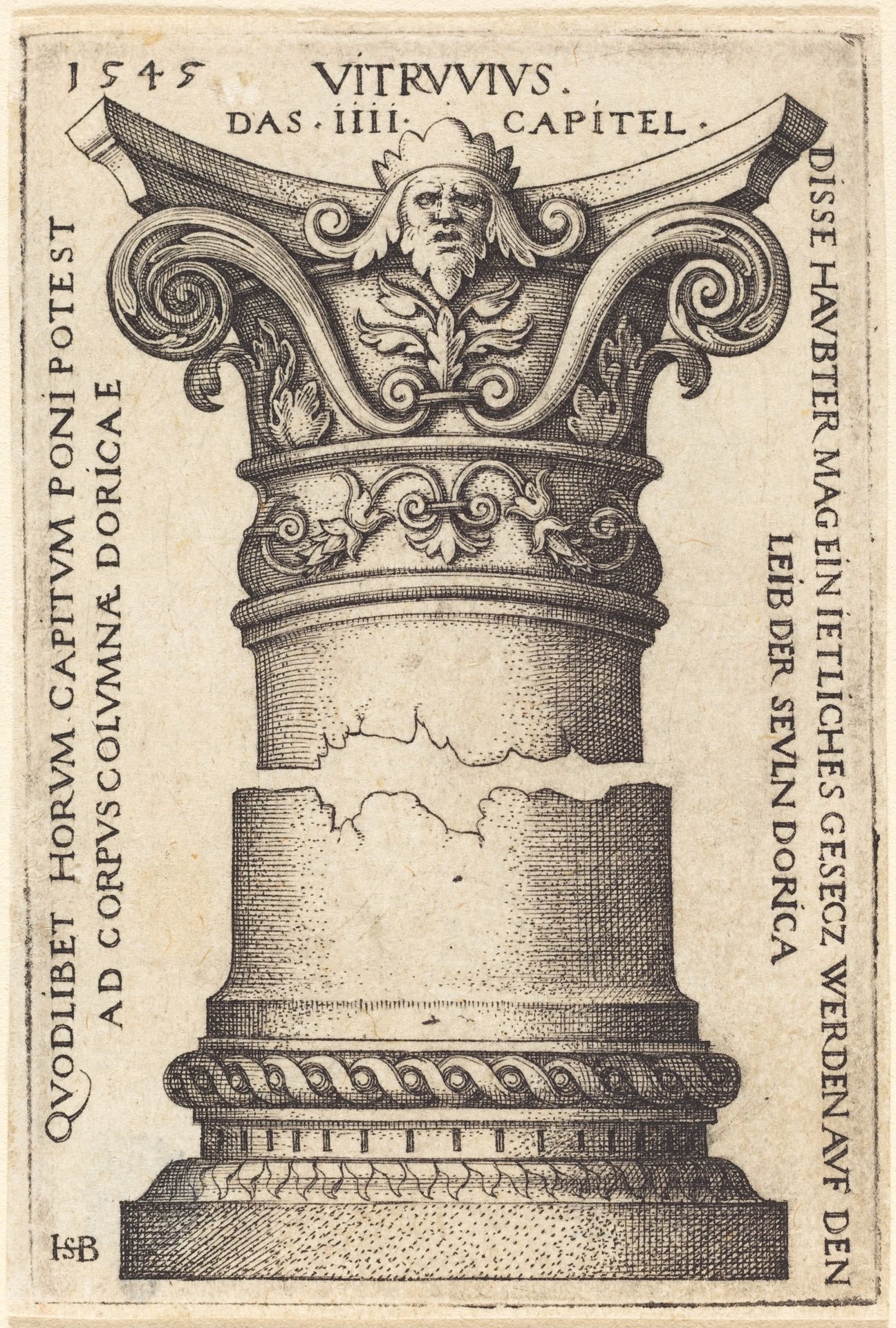 Capital and Base of a Column by Sebald Beham