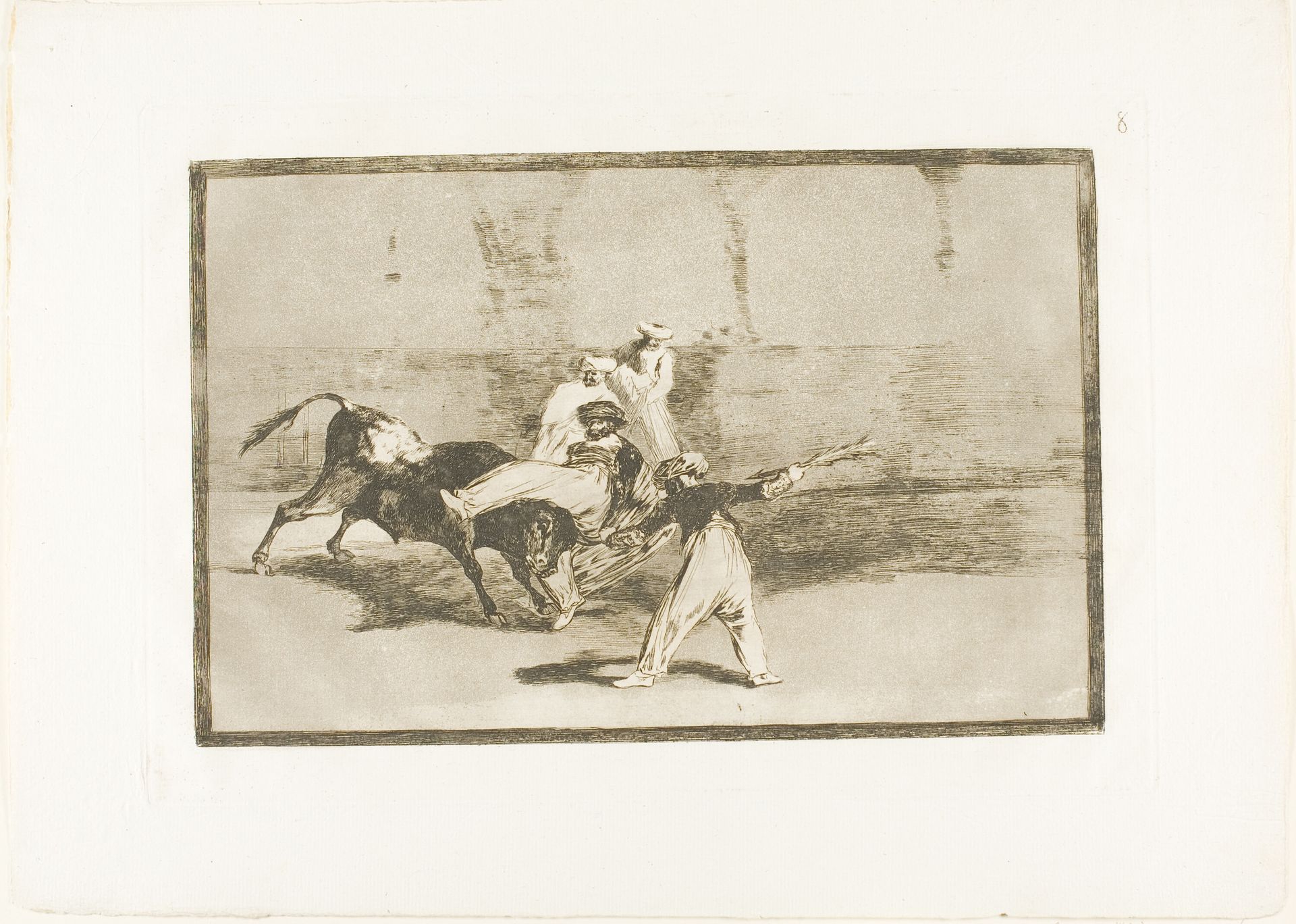 A Moor Caught by the Bull in the Ring, plate 8 from The Art of Bullfighting by Francisco de Goya