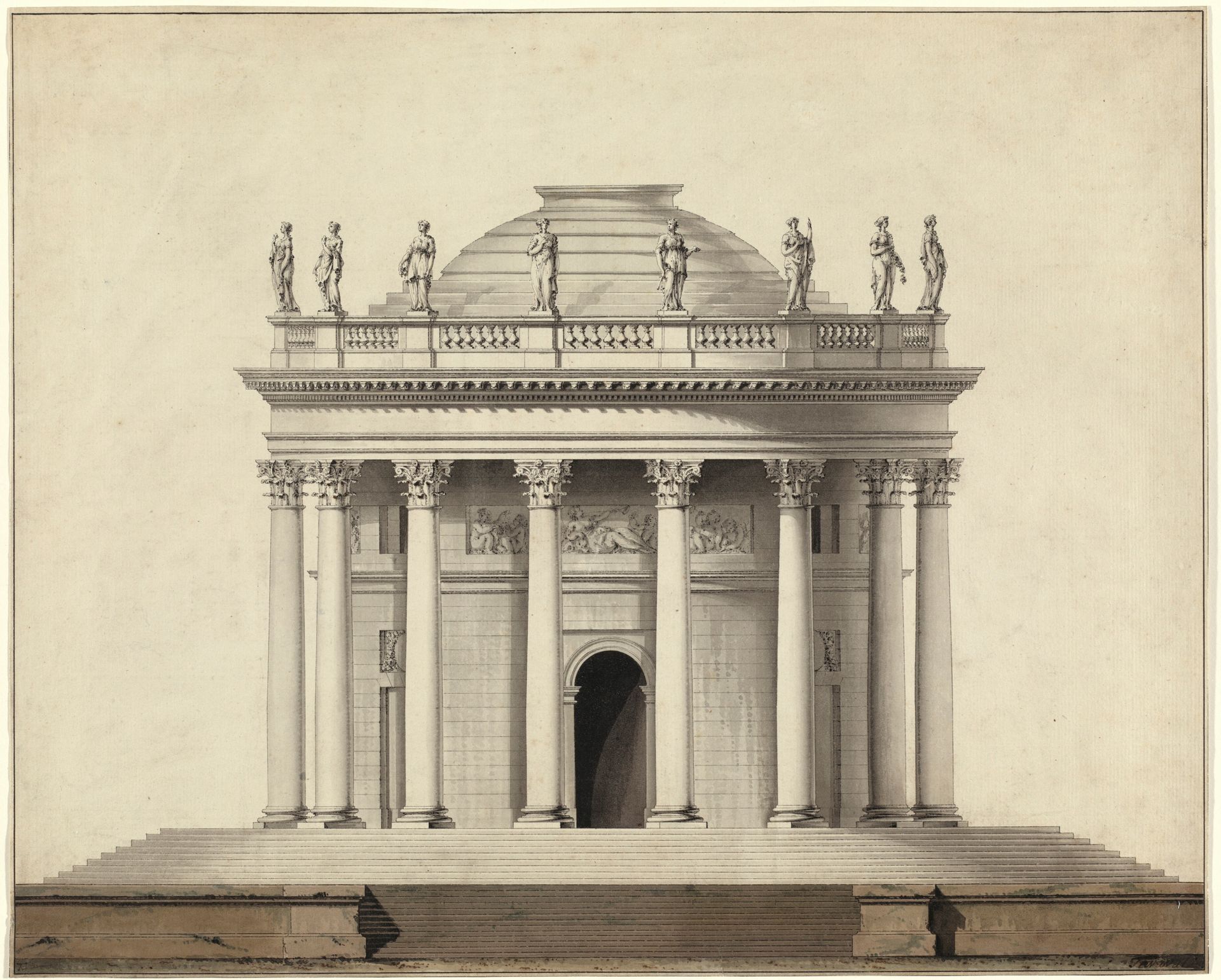 A Classical Temple by Louis Gustave Taraval