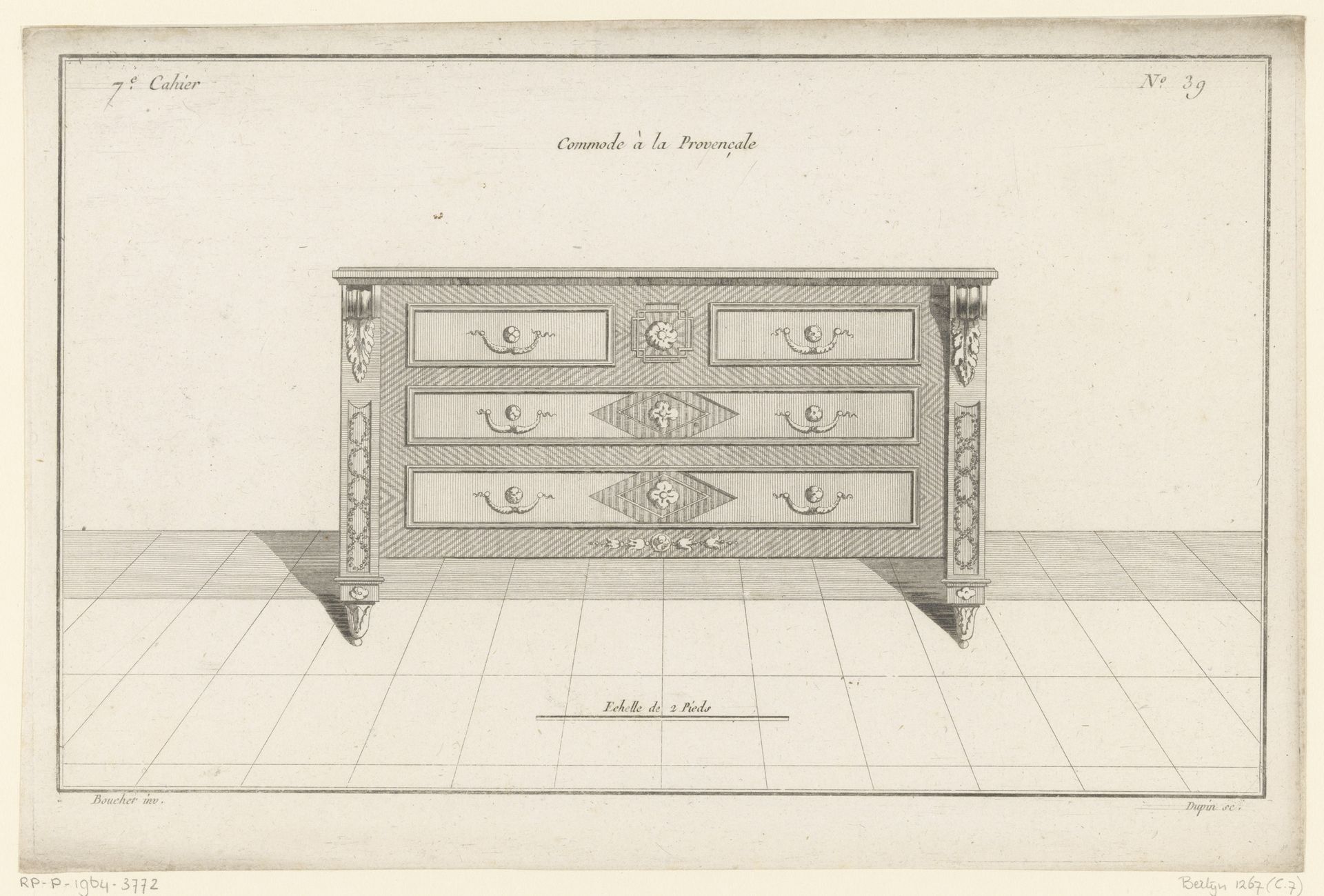 Commode met blad- en bloemmotieven by Nicolas Dupin