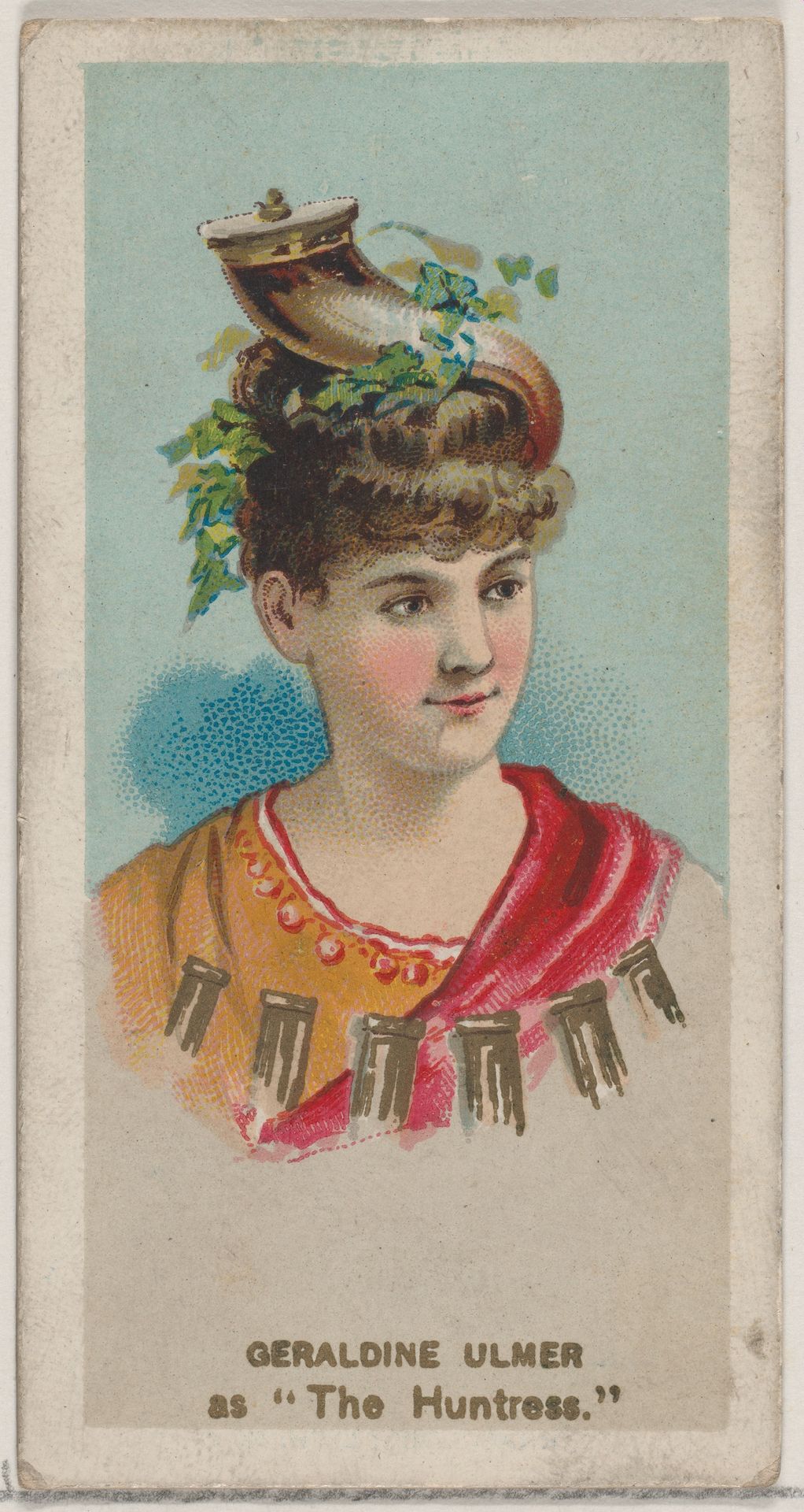 Geraldine Ulmer as "The Huntress," from the series Fancy Dress Ball Costumes (N73) for Duke brand cigarettes by W. Duke, Sons & Co.