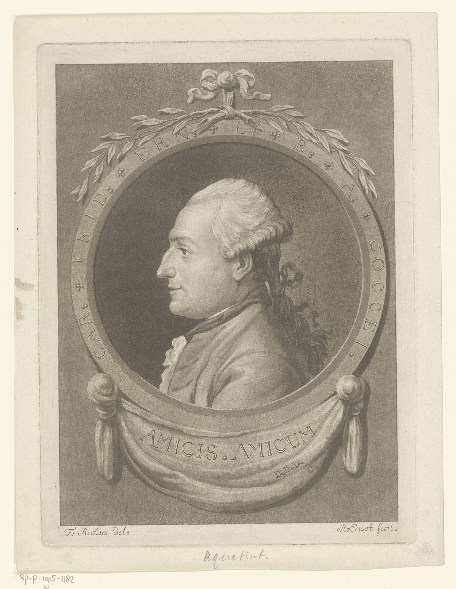 Portret van Karl Friedrich Ernst Cocceji by Gottlieb Eckert