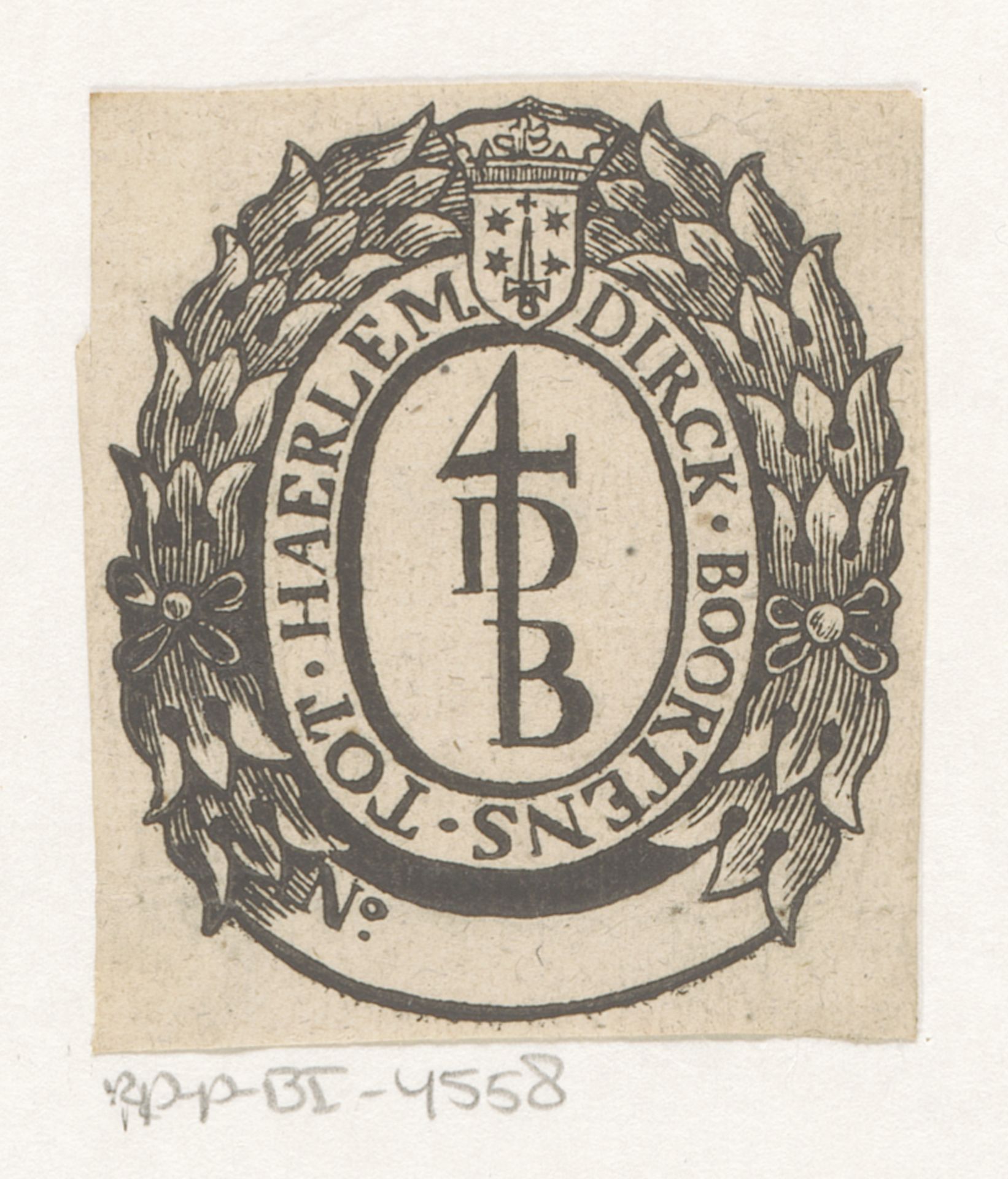 Vignet van Dirck Boortens te Haarlem by Anonymous