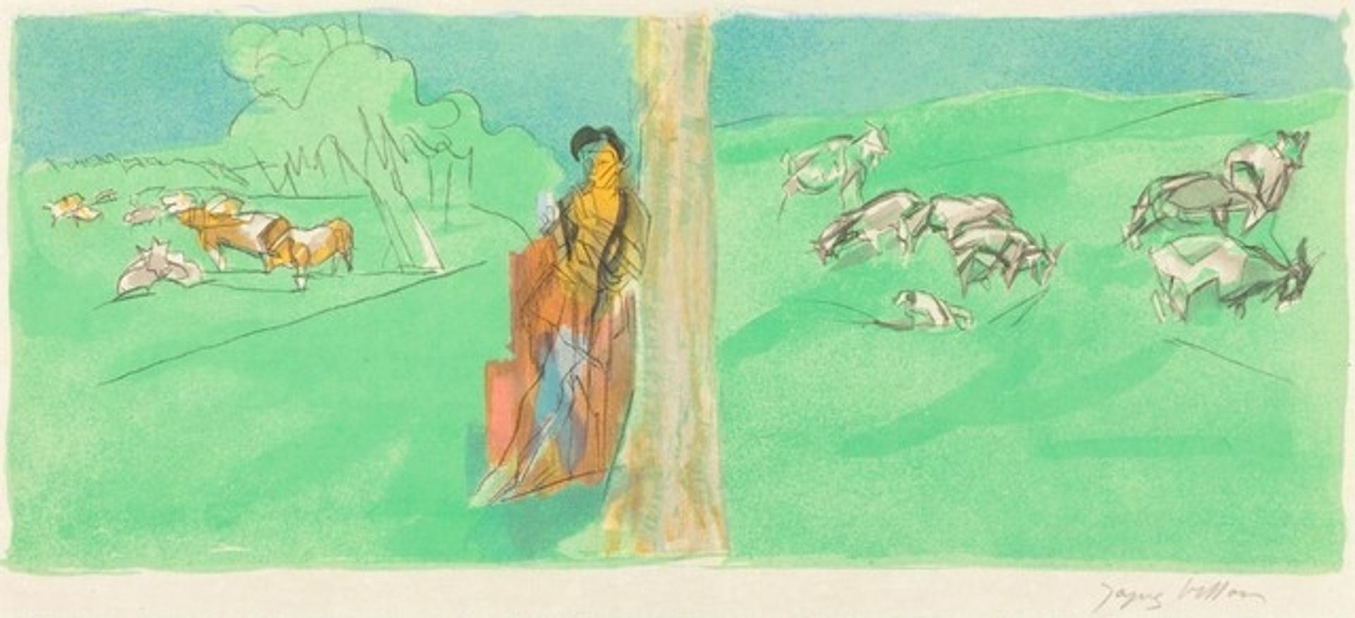 Seventh Bucolic: Pastoral by Jacques Villon