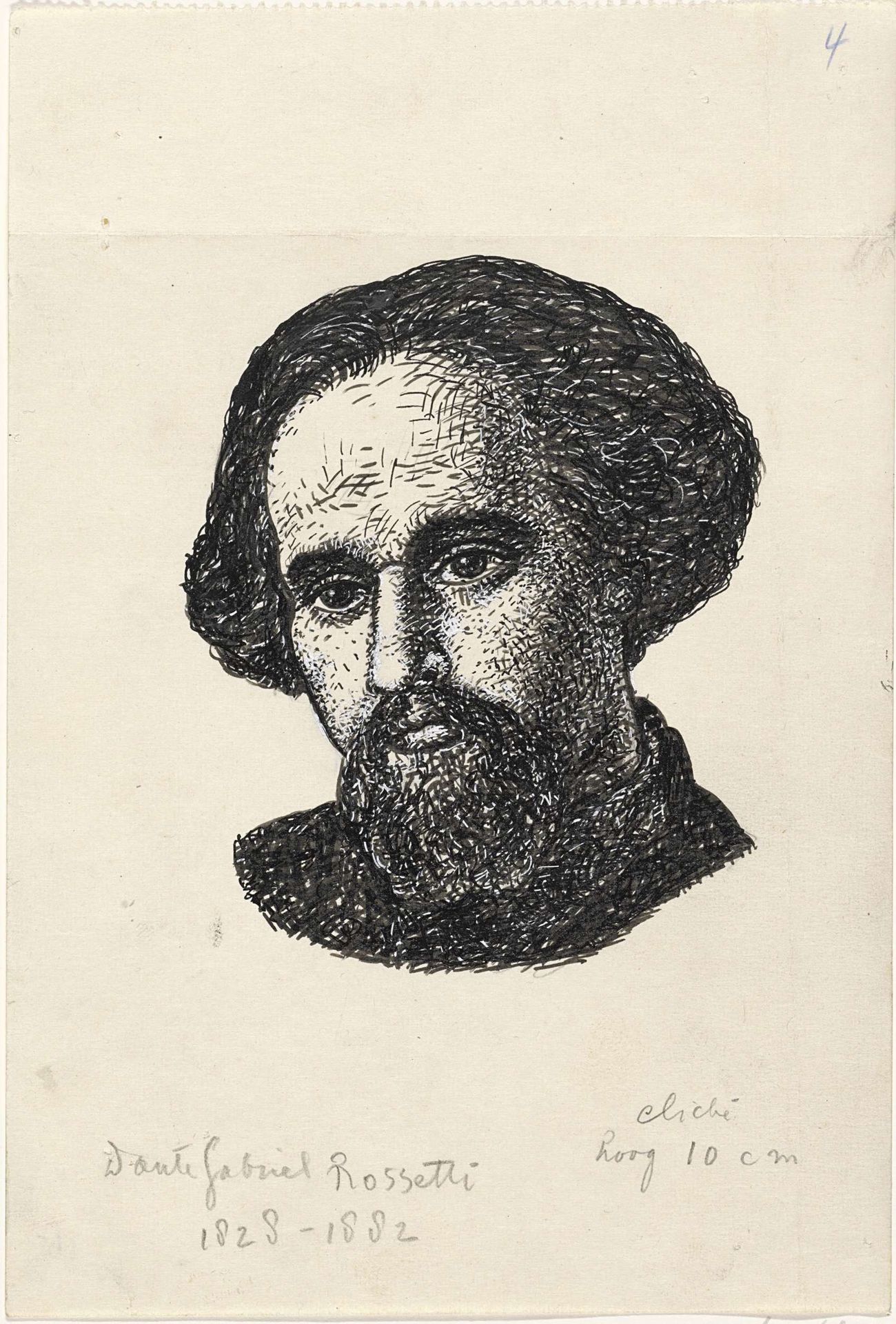 Portret van Dante Gabriel Rossetti by Leo Gestel