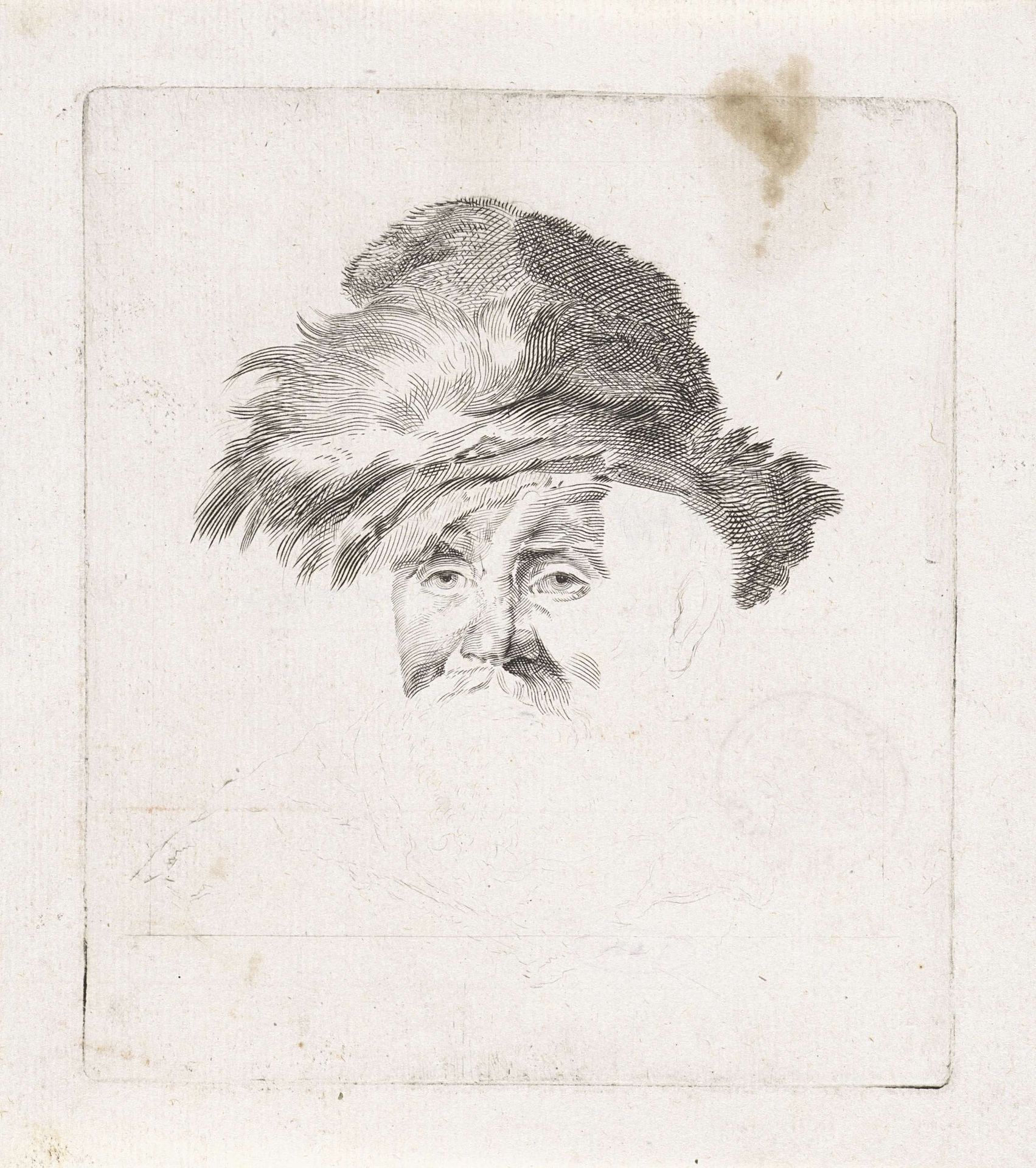 Onvoltooid portret van een onbekende man by Nicolaas van der Worm