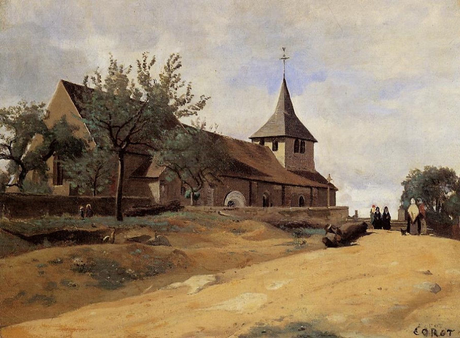 The Church at Lormes by Camille Corot