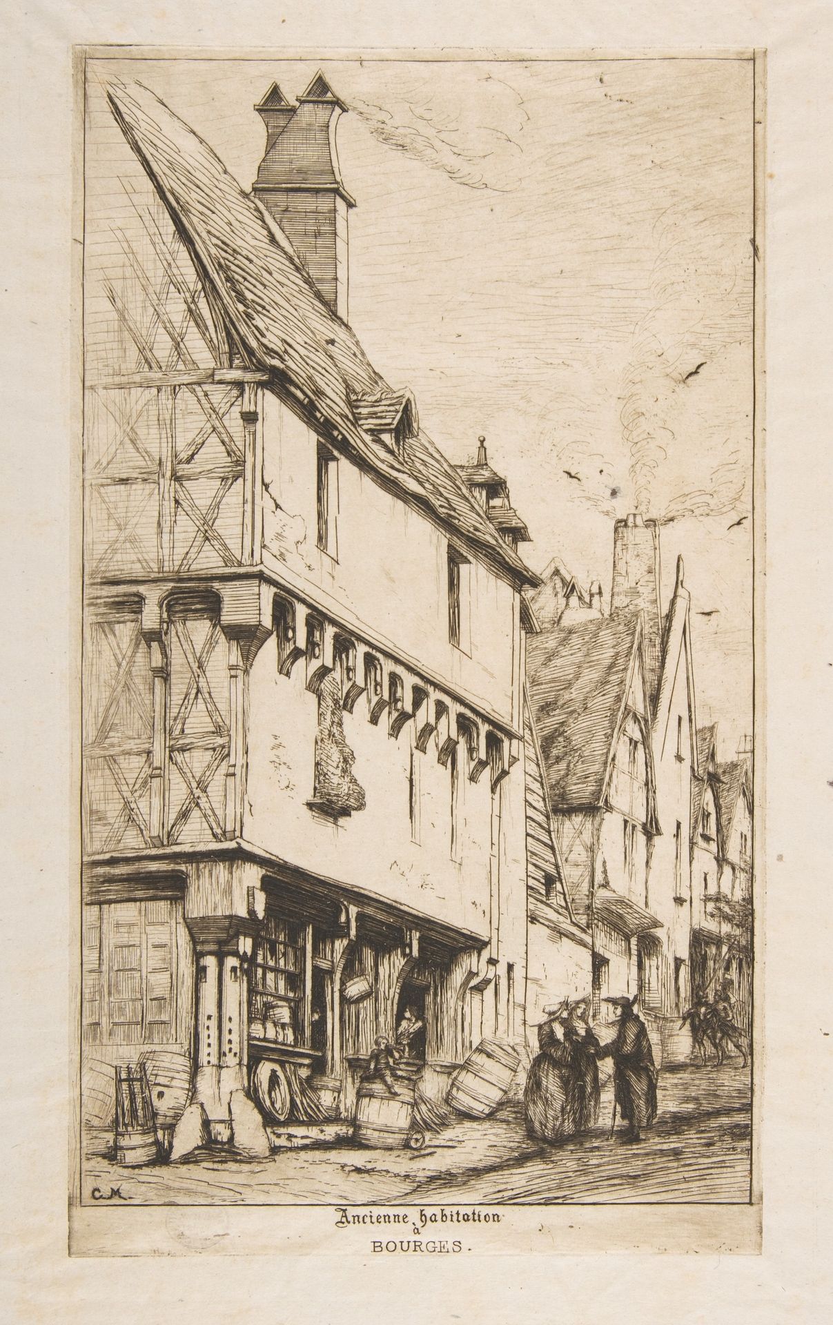 An Old House, or The Musician's House, Bourges by Charles Meryon