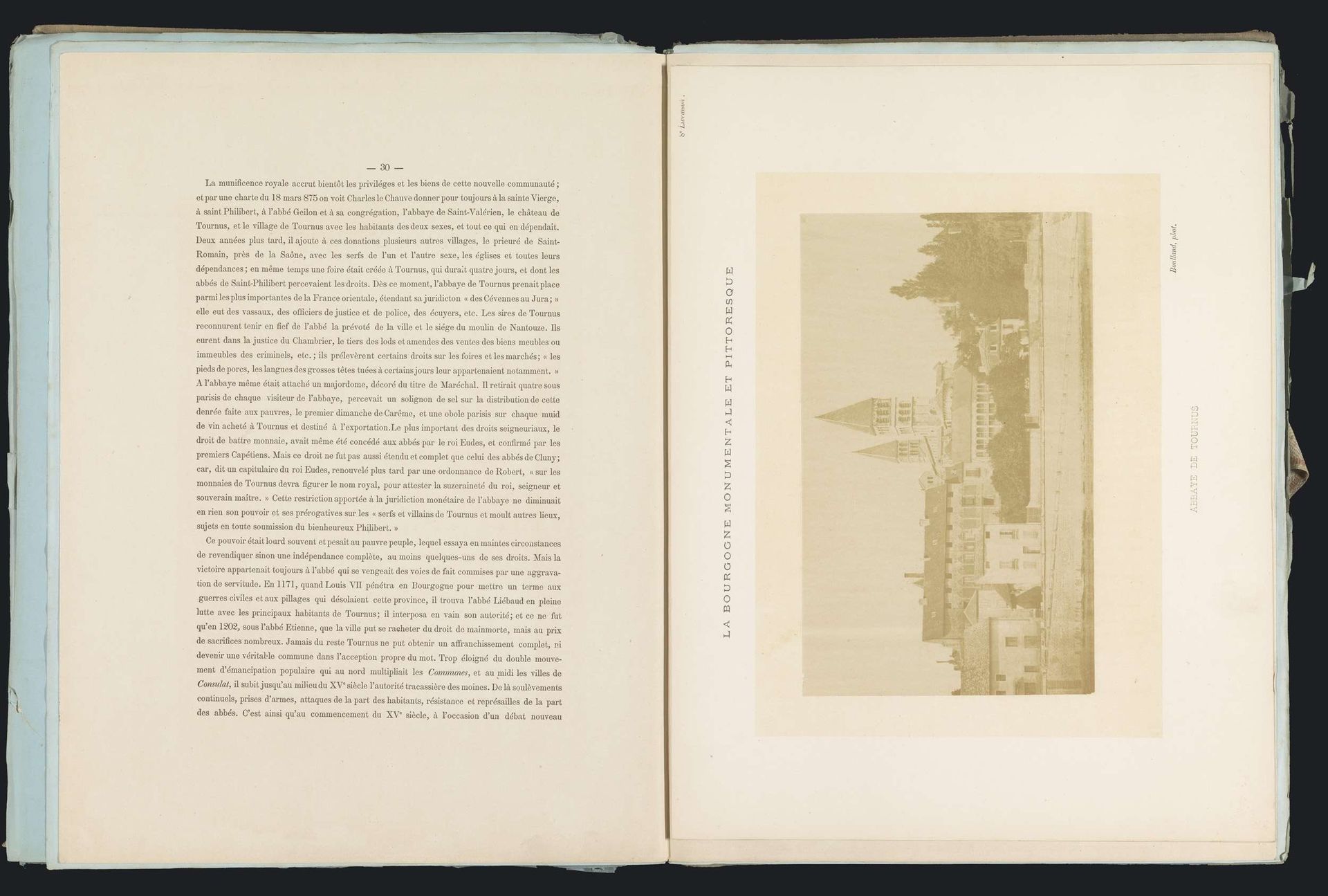 Gezicht op de abdij Saint-Philibert in Tournus by A. Boulland