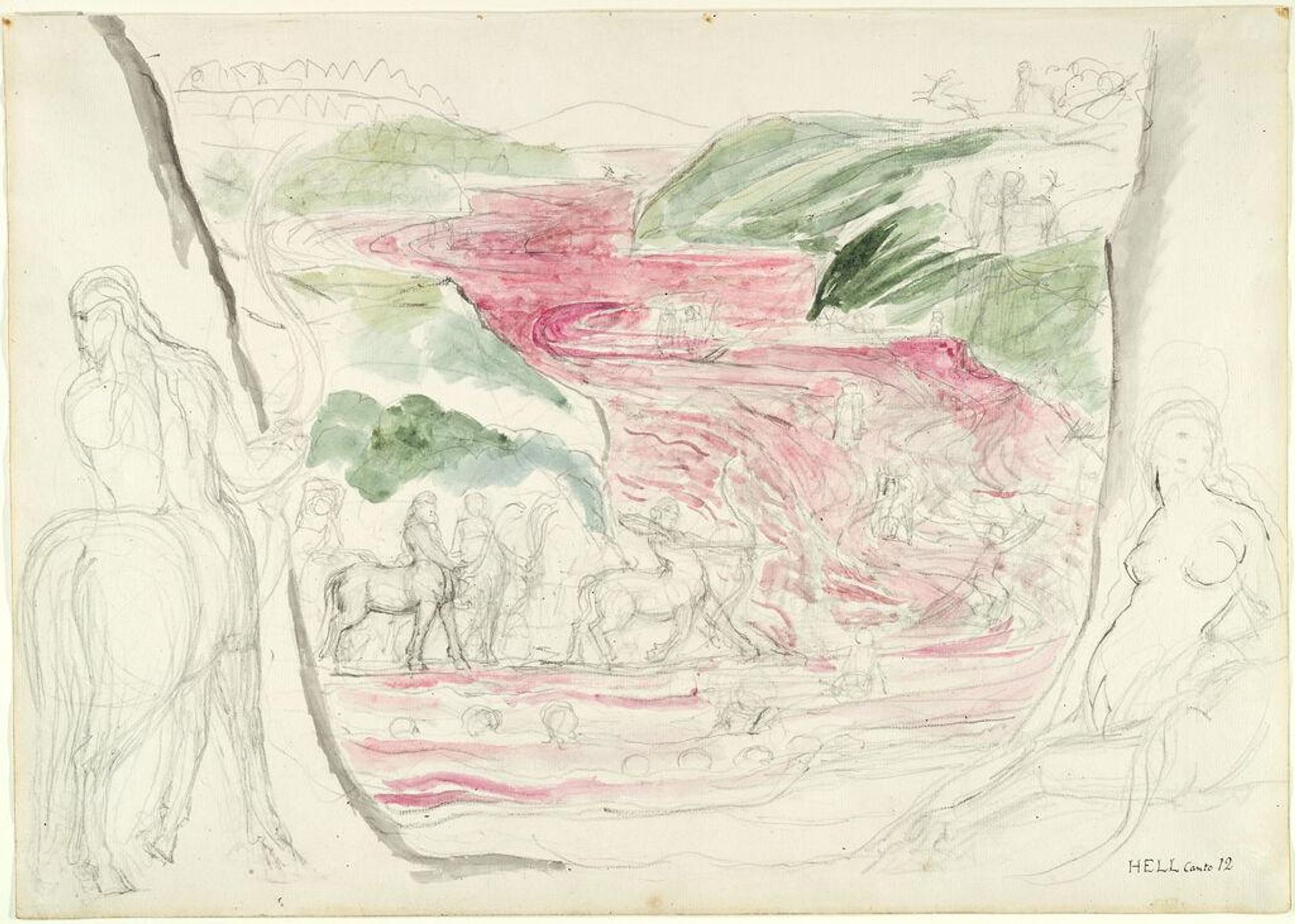 The Centaurs and the River of Blood (from Dante's "Divine Comedy") by William Blake