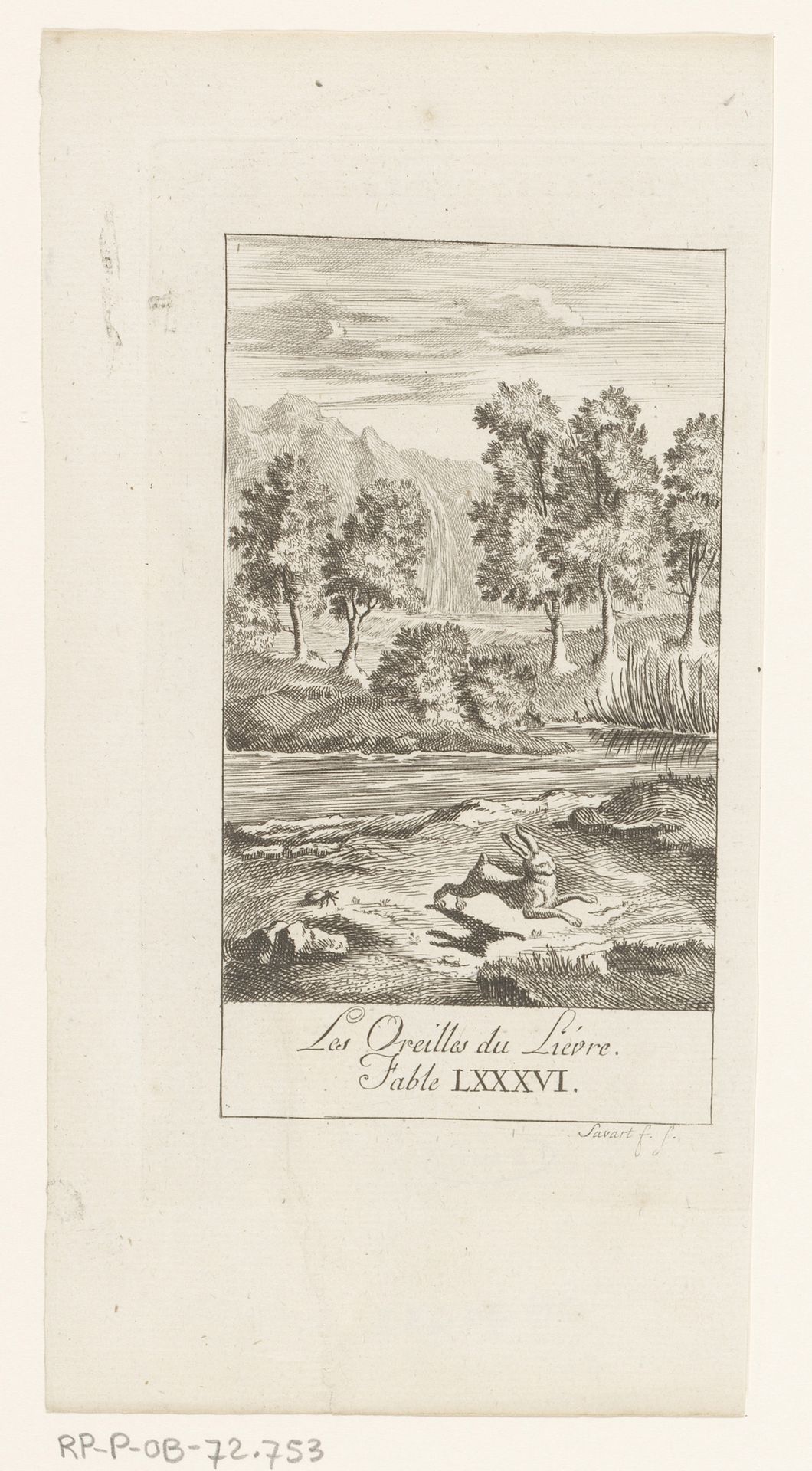 Landschap met kever en rennende haas by Pierre Savart