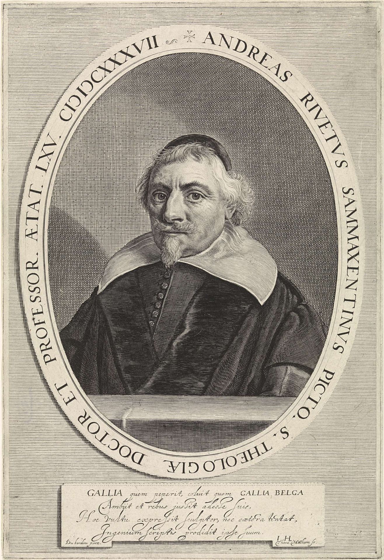 Portret van André Rivet by Theodor Matham