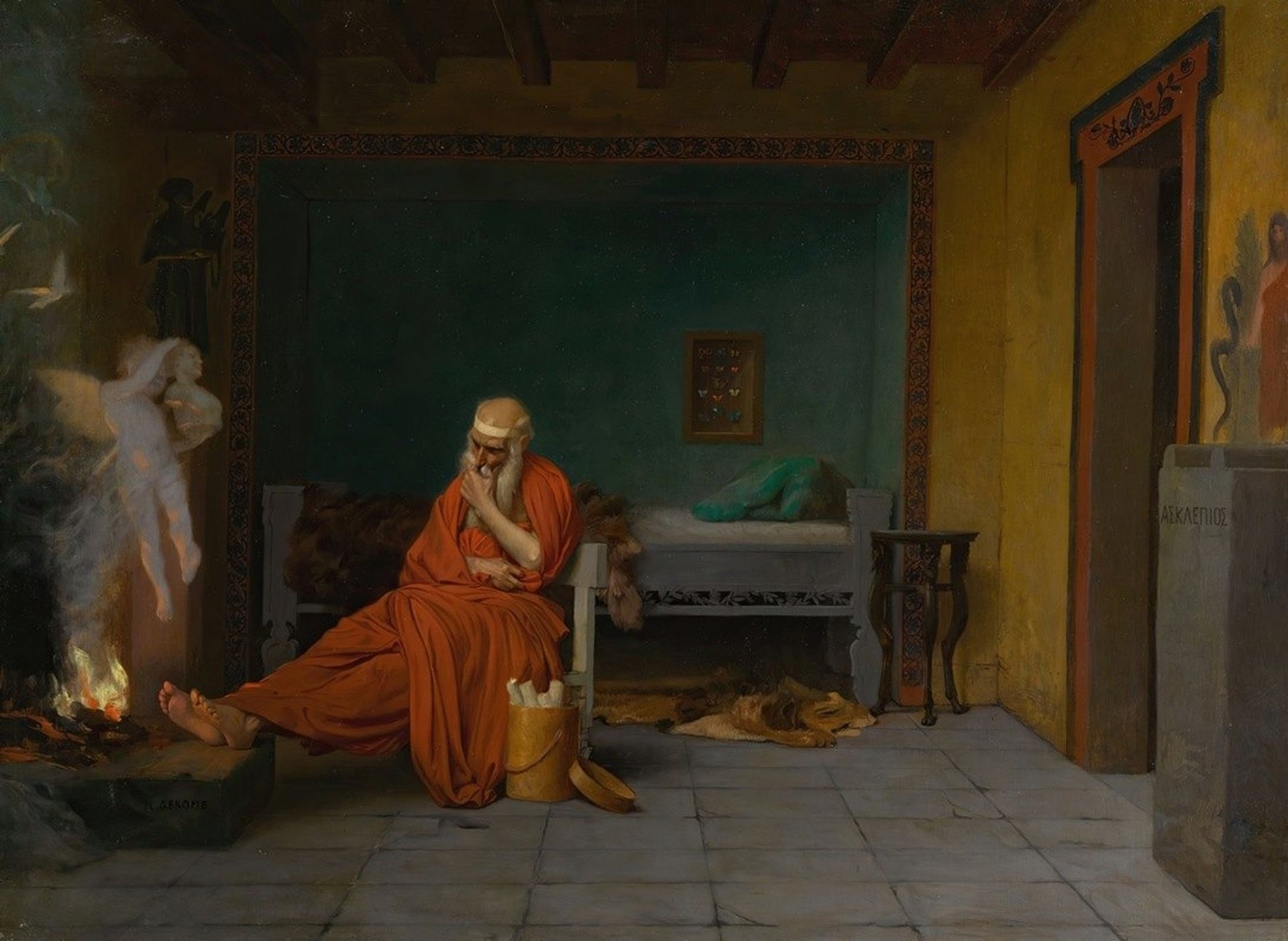 The Poet Dreams of Cupid by the Fire by Jean-Léon Gérôme