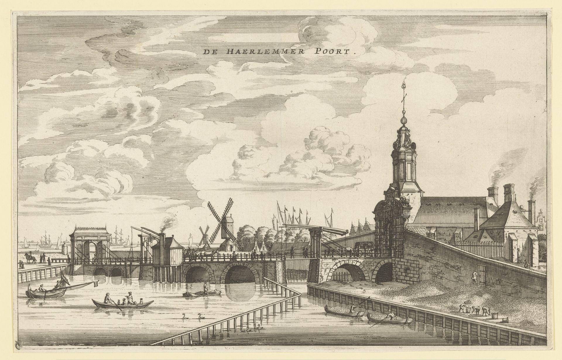 Gezicht op de Haarlemmerpoort te Amsterdam by Jacob van Meurs