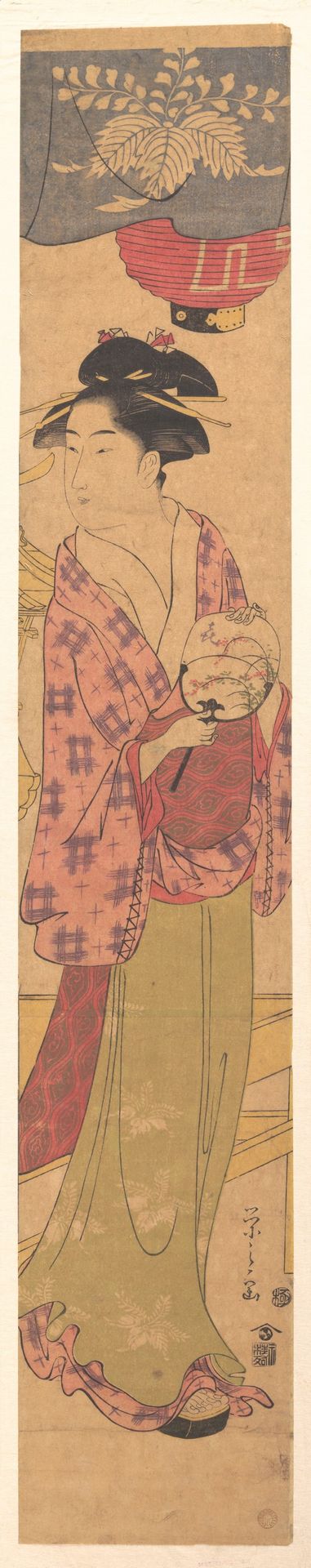 A Girl with a Fan by Chōbunsai Eishi 鳥文斎栄之