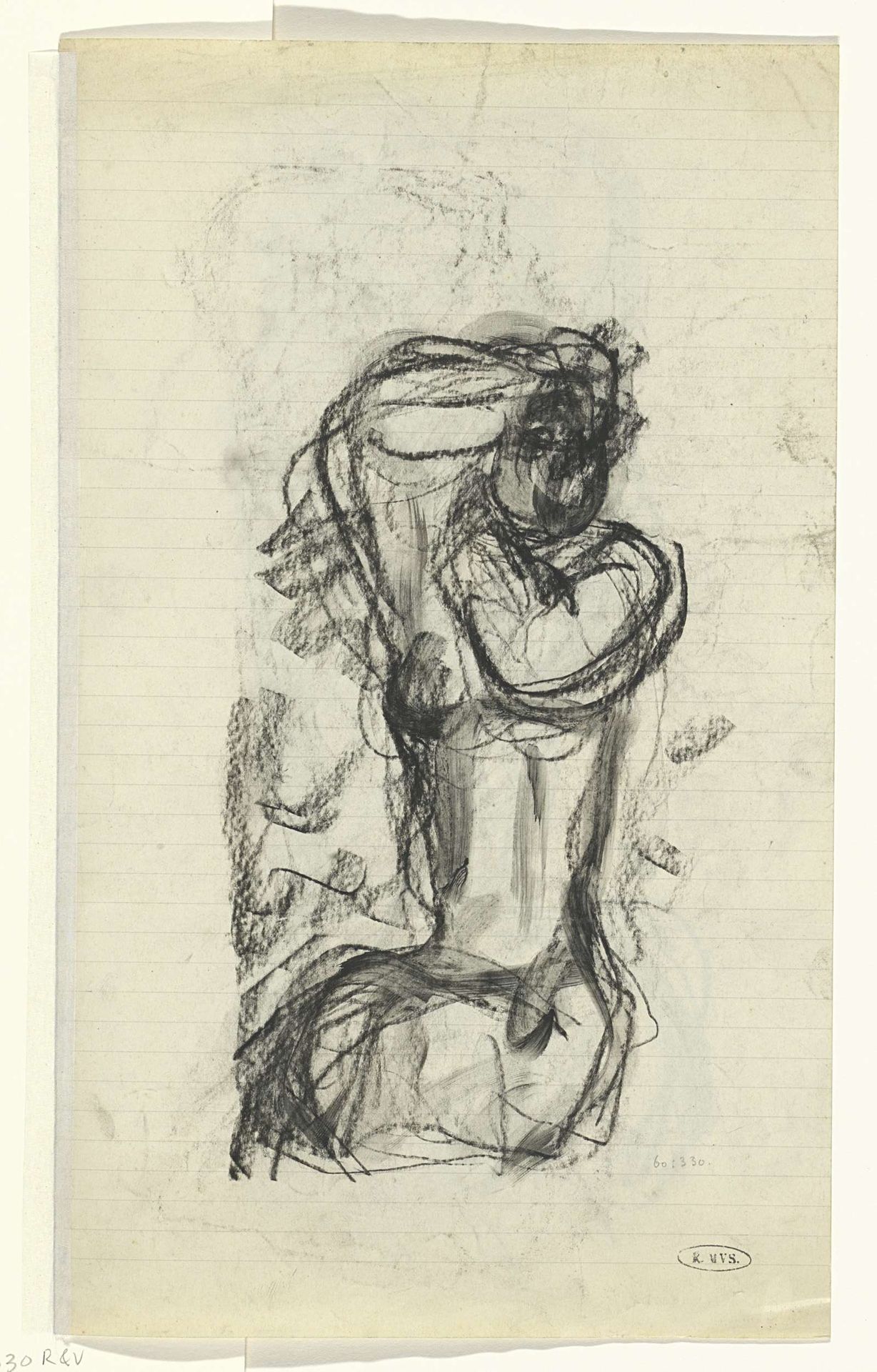 Naakte vrouw met haar handen in het haar by Leo Gestel